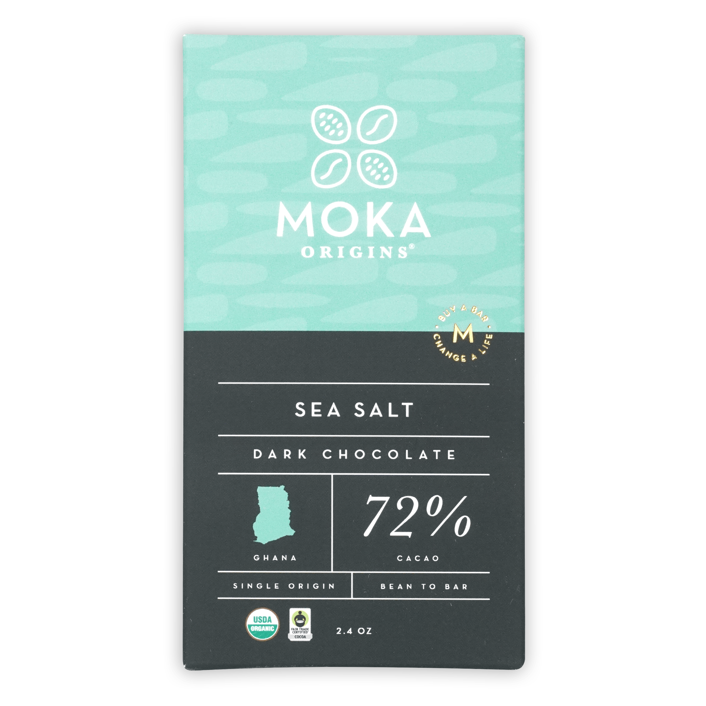 Premium Moka Dark Chocolate with Sea Salt 72% Cocoa - Rich Flavor for Gifting, Desserts & Healthy Snacking
