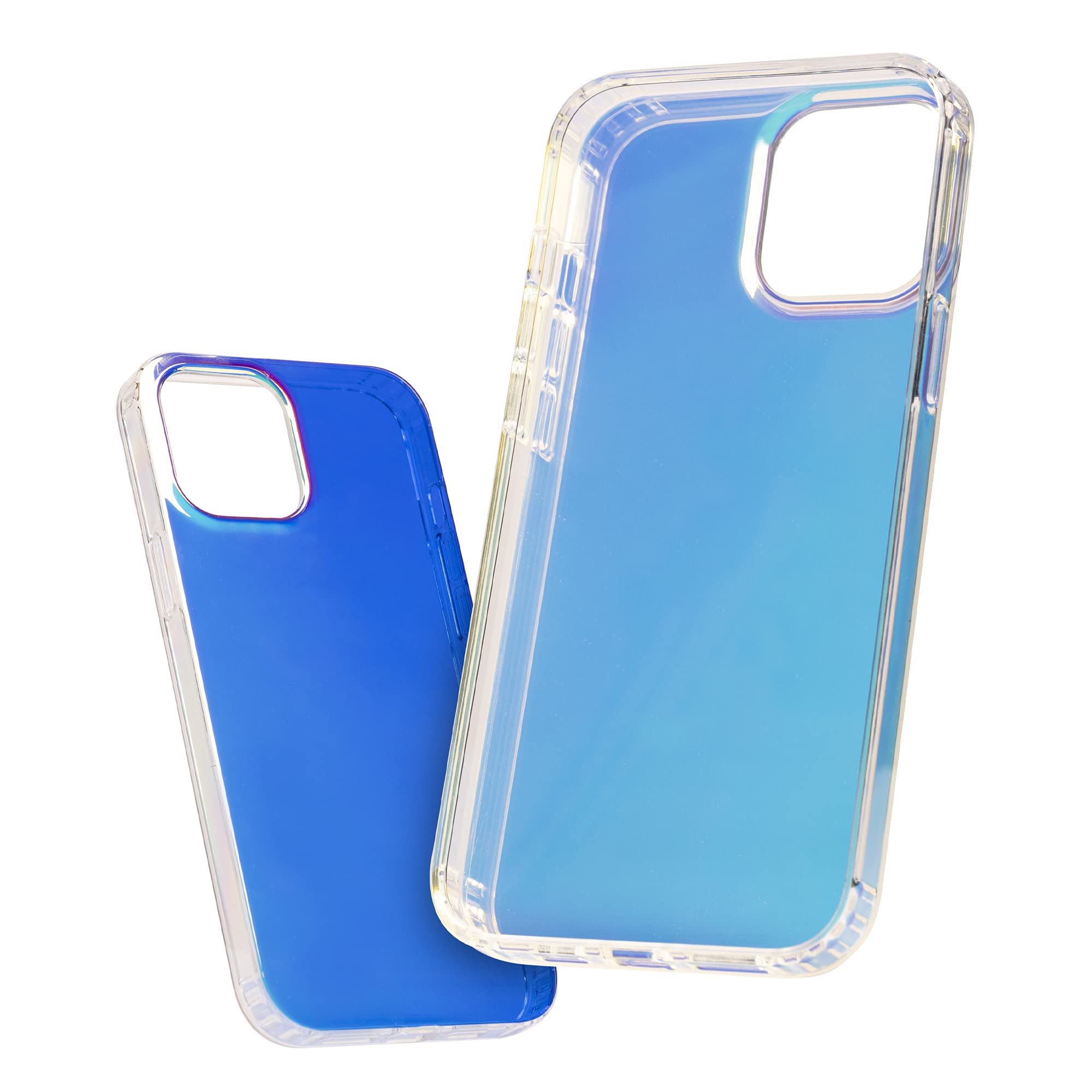 iPhone 12 Clear Phone Case - Iridescent Reflective Aesthetic Transparent Bumper with Color Changing Backing | Slim Protective Cover for iPhone 12 Mini 5.4