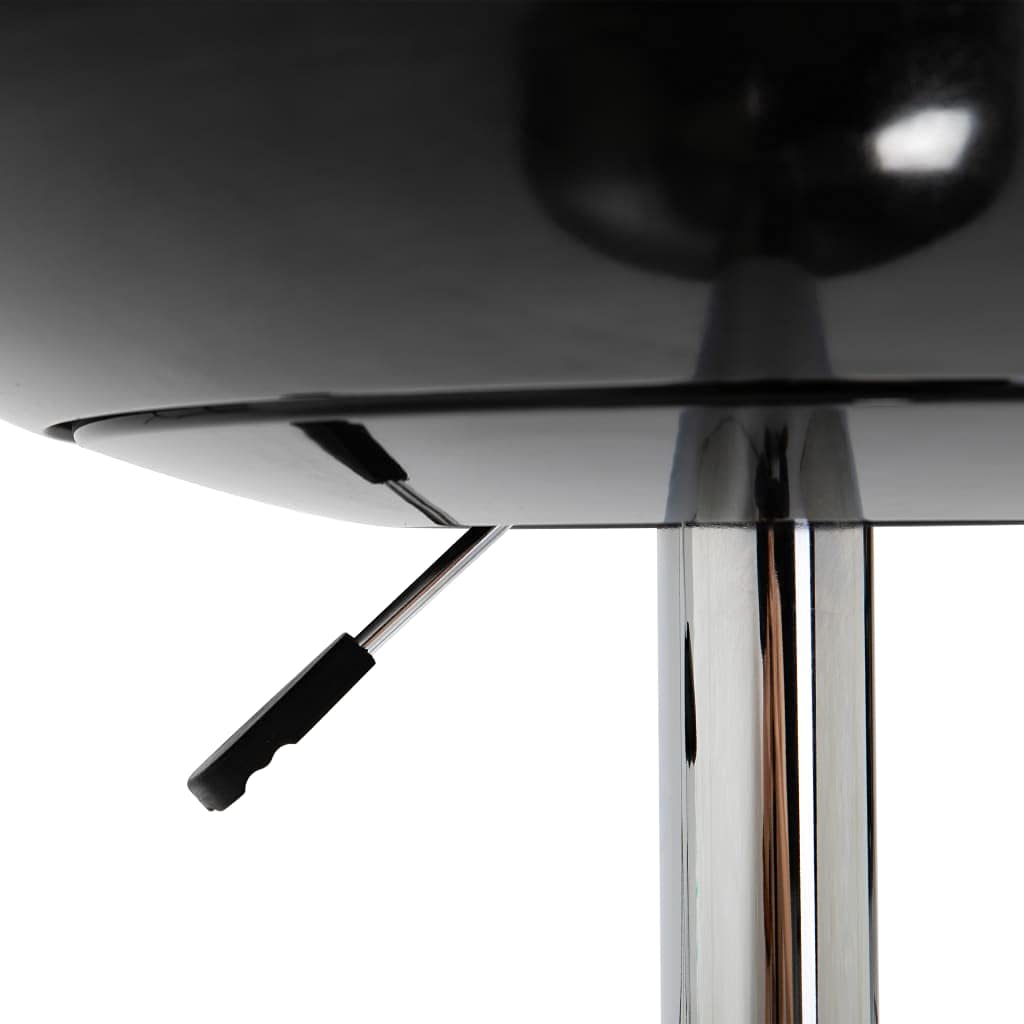 Adjustable Height Round Pub Bar Table with MDF Top & Silver Metal Base - Coffee Side Bistro Table for Garden, Backyard, Patio & Living Room - Fast Shipping (Black, 23.6