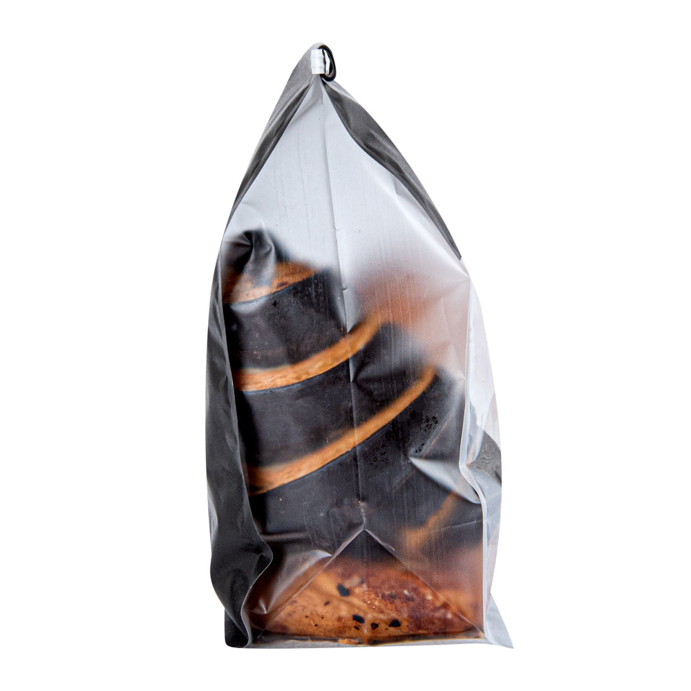 Premium Black Cotton Paper Tin Tie Bags with Clear Window - 5x4x11.25 Inches (100 Count) - Ideal for Coffee Beans, Loose Leaf Tea & Bulk Food Storage