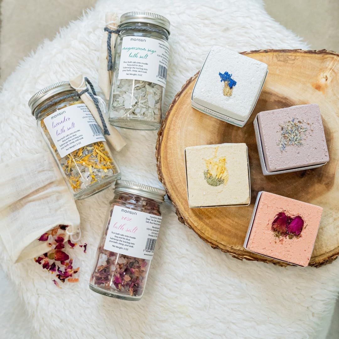 Luxury Spa Gift Set for Women - Bamboo Bathtub Tray, Bath Pillow, Bath Bombs & Salts - Perfect Relaxation Gifts for Mom, Wife, Her - Ideal for Self Care, Birthday, Anniversary & Spa Day at Home