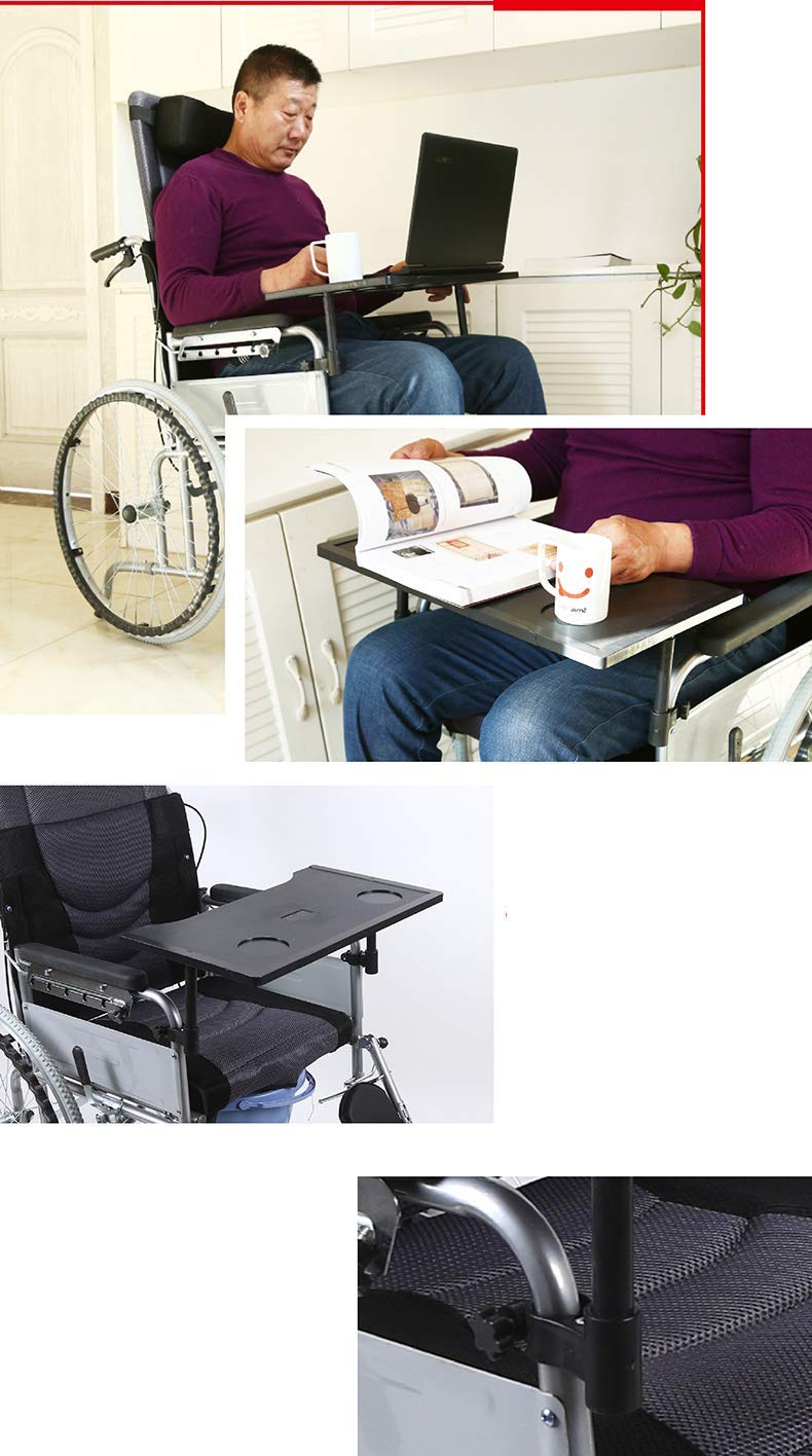 Detachable Wheelchair Lap Tray with Cup Holder - Lightweight Plastic Wheelchair Table for Writing, Reading & Eating - Perfect for Meals, Work & Entertainment at Home or Outdoors