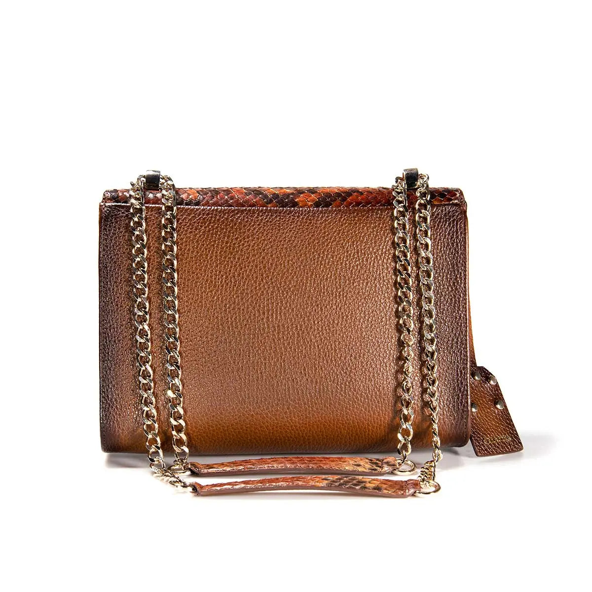 BOD53PI Women's Western Casual Leather Python Shoulder Bag - Stylish Brown Crossbody Purse for Everyday Use & Cowgirl Fashion Accessories