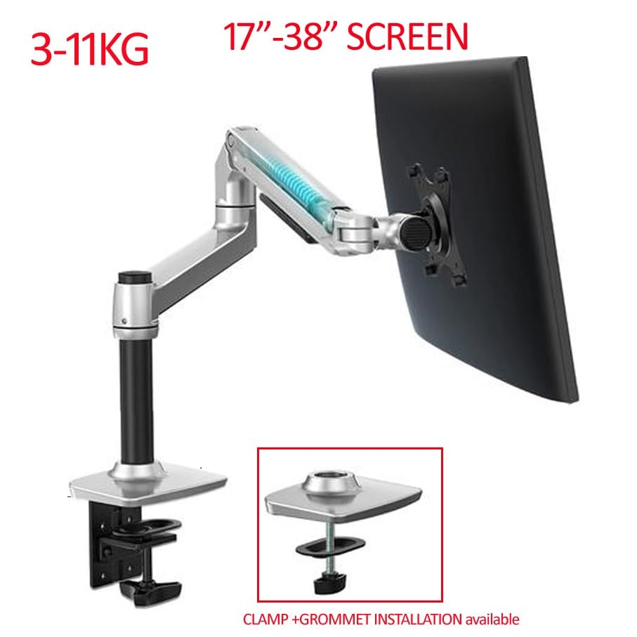 DL-8013II Full Motion Monitor Arm - Adjustable Aluminum Stand for 17-38