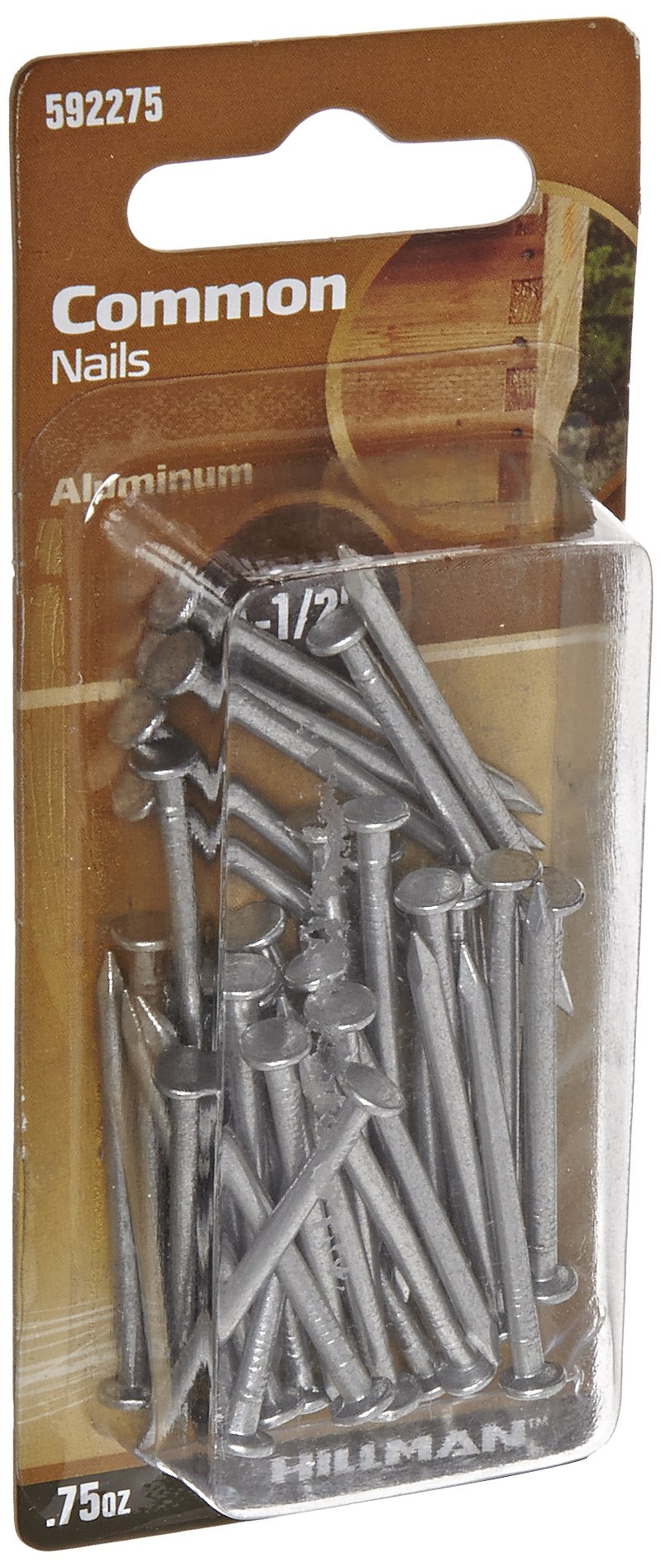 Hillman 592275 1-1/2 Inch Aluminum Common Nails - Durable & Rust-Resistant for Outdoor Projects, Fencing & Woodworking