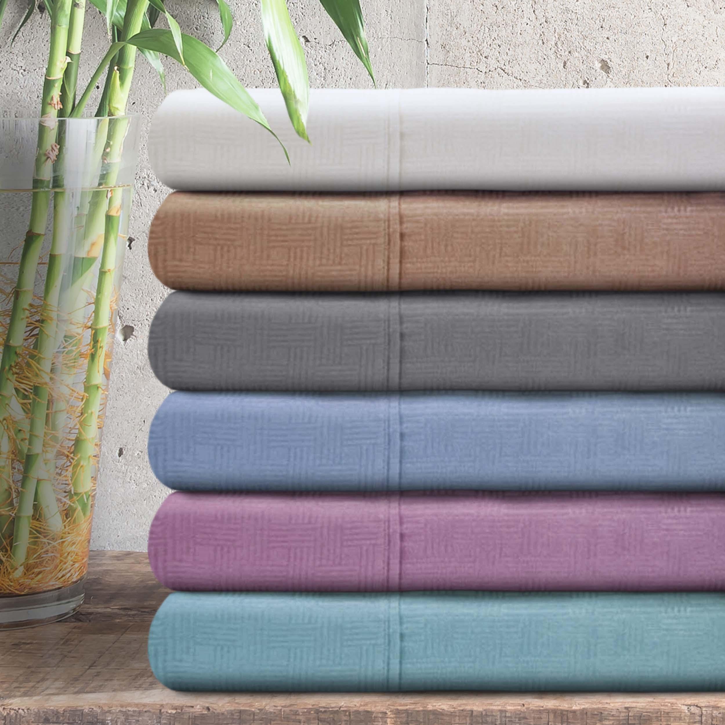Premium Microfiber Embossed Basketweave Deep Pocket Bed Sheet Set - Queen Size, Wrinkle Resistant & Ultra Soft - Perfect for Master Bedroom, Guest Room & Dormitory