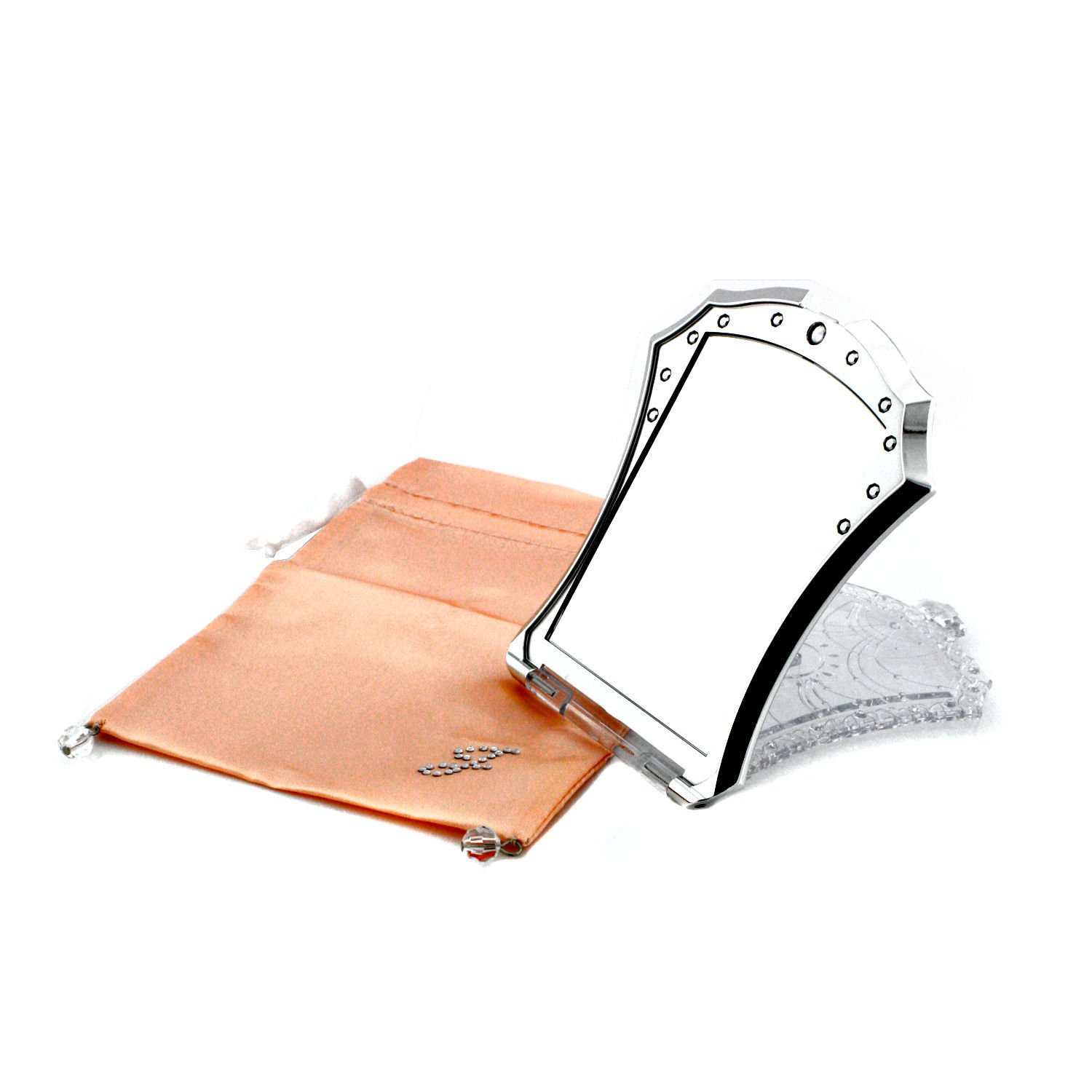 Jill Stuart Compact Mirror with Pouch - Portable Makeup Mirror for Travel, Touch-Ups & On-the-Go Beauty Essentials