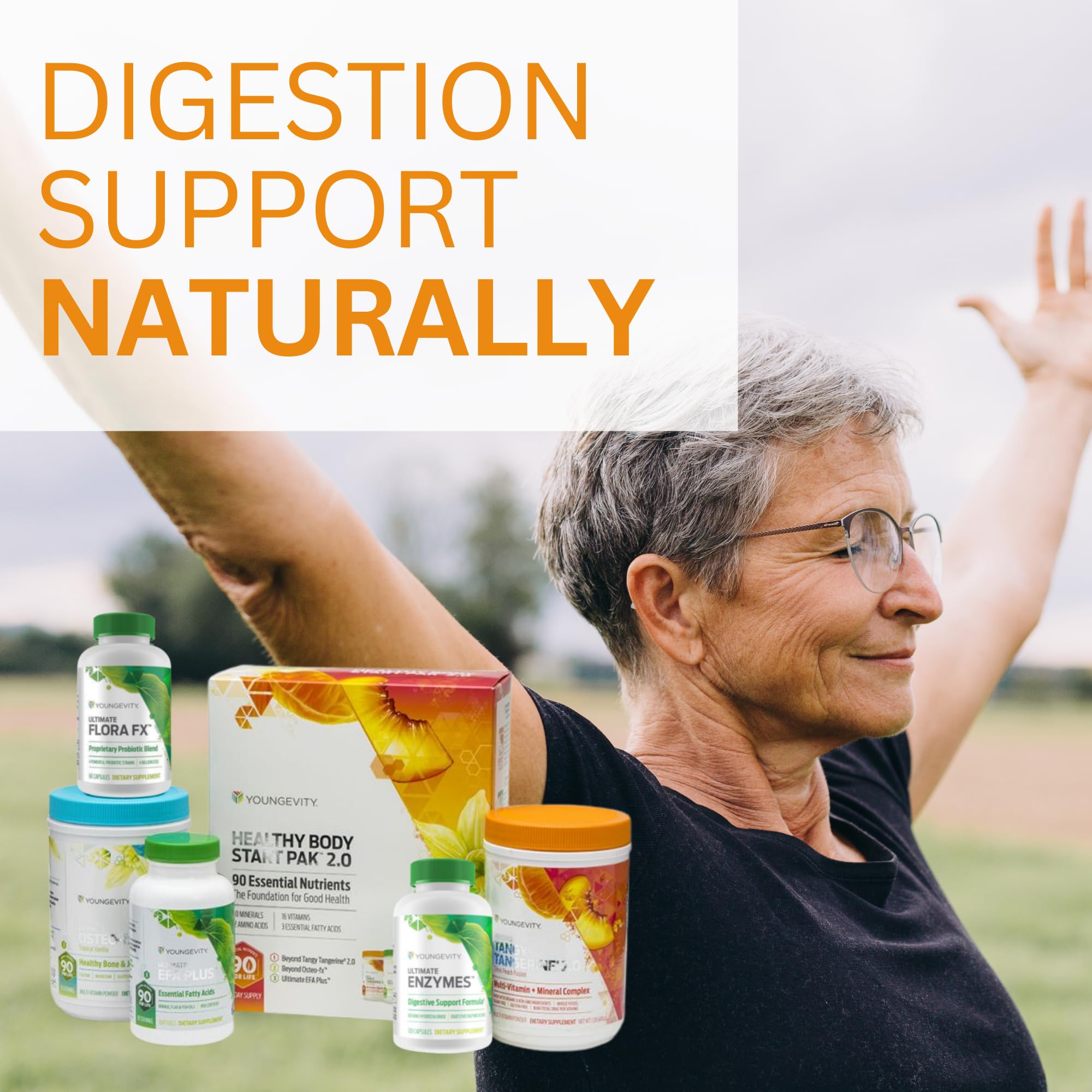 Youngevity Healthy Body Digestion Pack 2.0 - Natural Digestive Support Supplement for Gut Health & Wellness | Supports Bloating Relief & Nutrient Absorption - Ideal for Daily Digestive Care & Detox