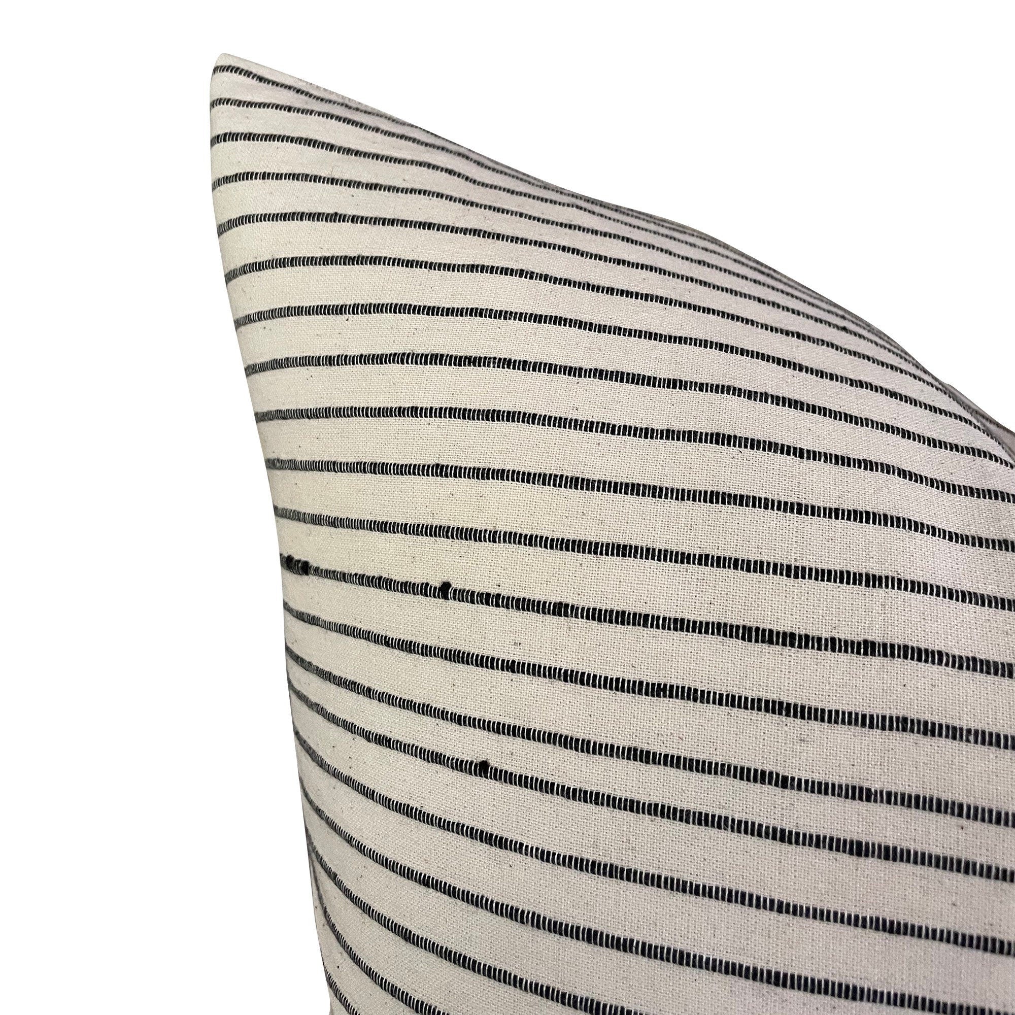 READY TO SHIP Black Slub Stripe Pillow Cover - Decorative Cushion Case for Sofa, Bed & Home Decor