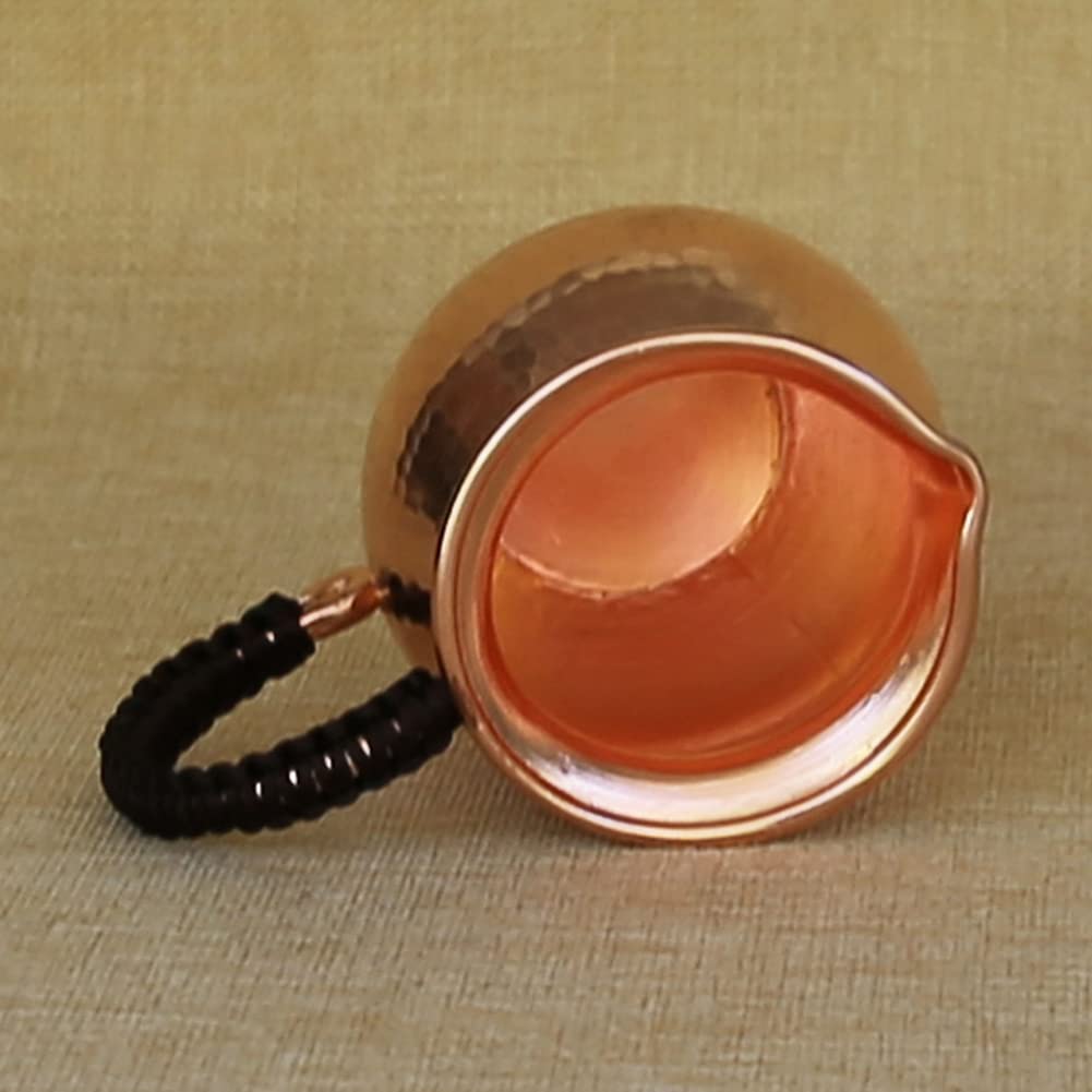 Handmade Pure Copper Justice Cup with Kung Fu Tea Filter - Traditional Chinese Tea Divider & Side Handle Tea Set for Gongfu Tea Ceremony, Home Brewing, and Gift Giving