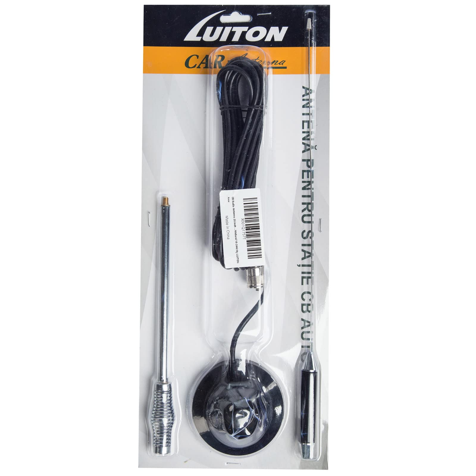 LUITON 28 Inch 27 MHz CB Radio Antenna - Heavy Duty Magnet Mount Mobile Car Antenna Kit - Compatible with President, Midland, Cobra, Uniden, Anytone | Perfect for Truckers, Off-Roading & Emergency Communication