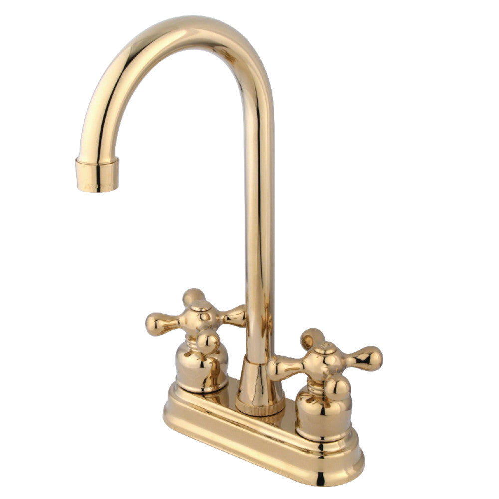 Kingston Brass KB492AX Commercial Bar Faucet - High Arc Spout, Single Handle, Brushed Nickel Finish for Restaurants, Bars & Home Wet Bars