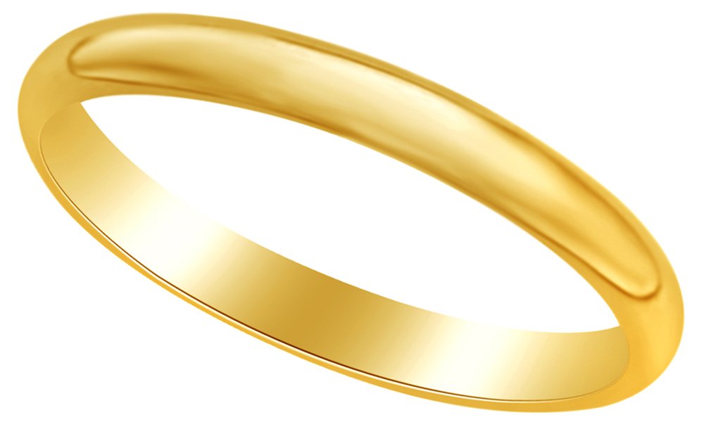 AFFY 3mm Comfort Fit Band Ring - 10k Solid Gold Wedding Ring for Women & Men - Perfect for Engagement, Anniversary & Everyday Wear