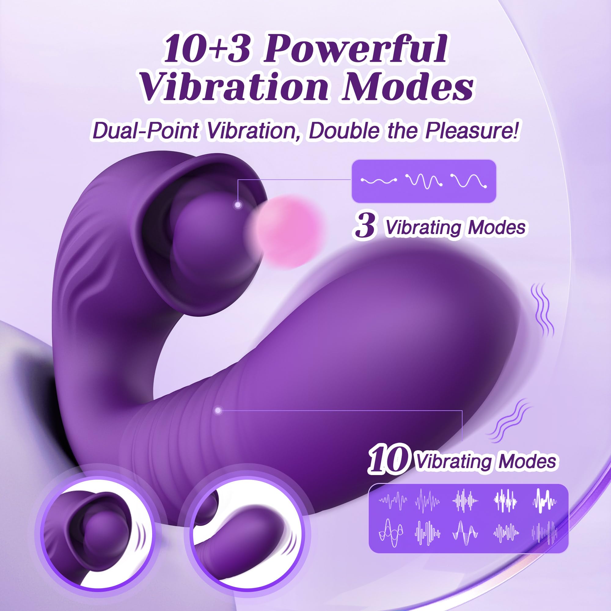 Tracy's Dog 4-in-1 G Spot Vibrator & Clitoral Stimulator for Women - 10 Thrusting, 3 Licking & 10 Vibration Modes, Adult Sex Toy for Solo Play & Couples Pleasure - Perfect for Intimate Moments & Spicing Up Relationships