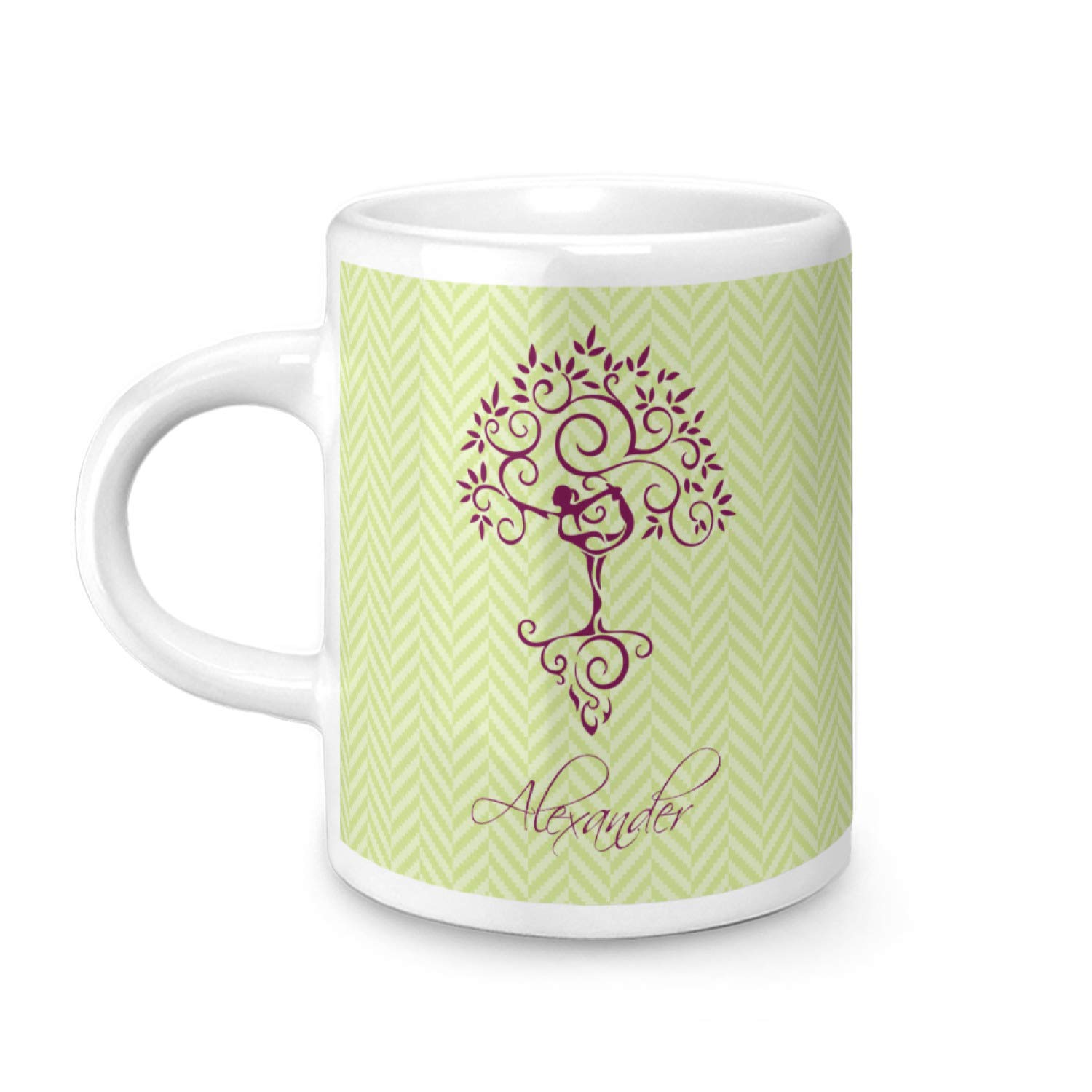 Personalized Yoga Tree Single Shot Espresso Cup - Handmade Ceramic Coffee Mug for Home, Office & Meditation - Perfect Gift for Yoga Lovers & Coffee Enthusiasts