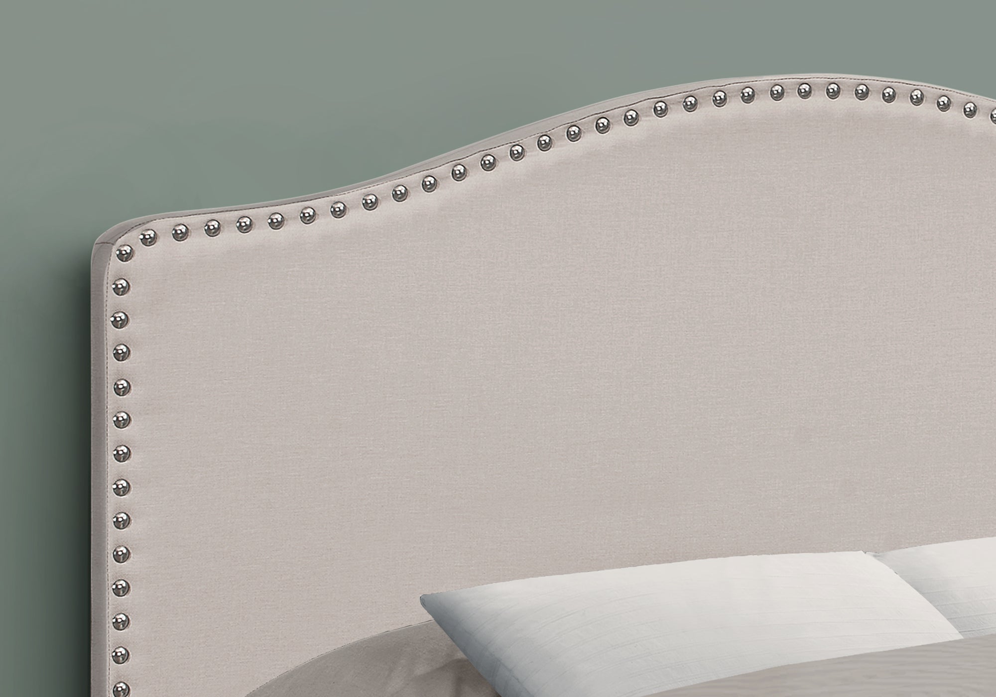 Full Size Beige Linen Headboard - Upholstered Bed Frame Headboard Only for Bedroom Decor, Modern Farmhouse Style, Guest Room & Master Suite Upgrade