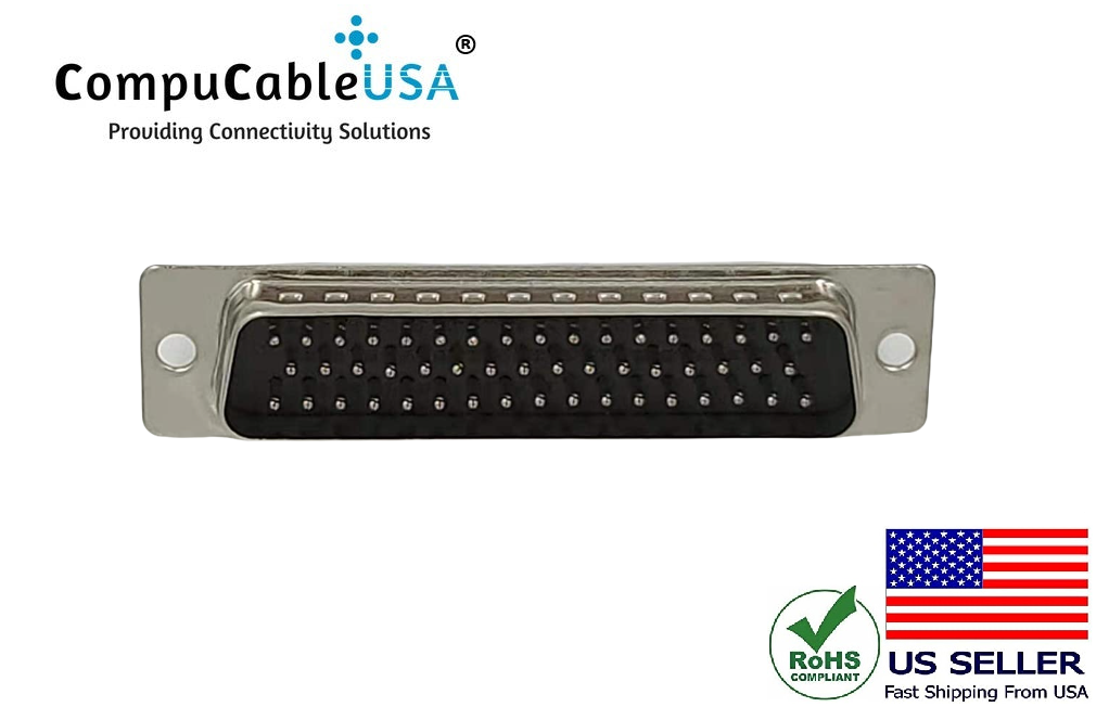 DB50 Male Solder Type Shielded Metal Hood - High Quality RF Coaxial Connector for Ham Radio, CCTV, and Antenna Applications