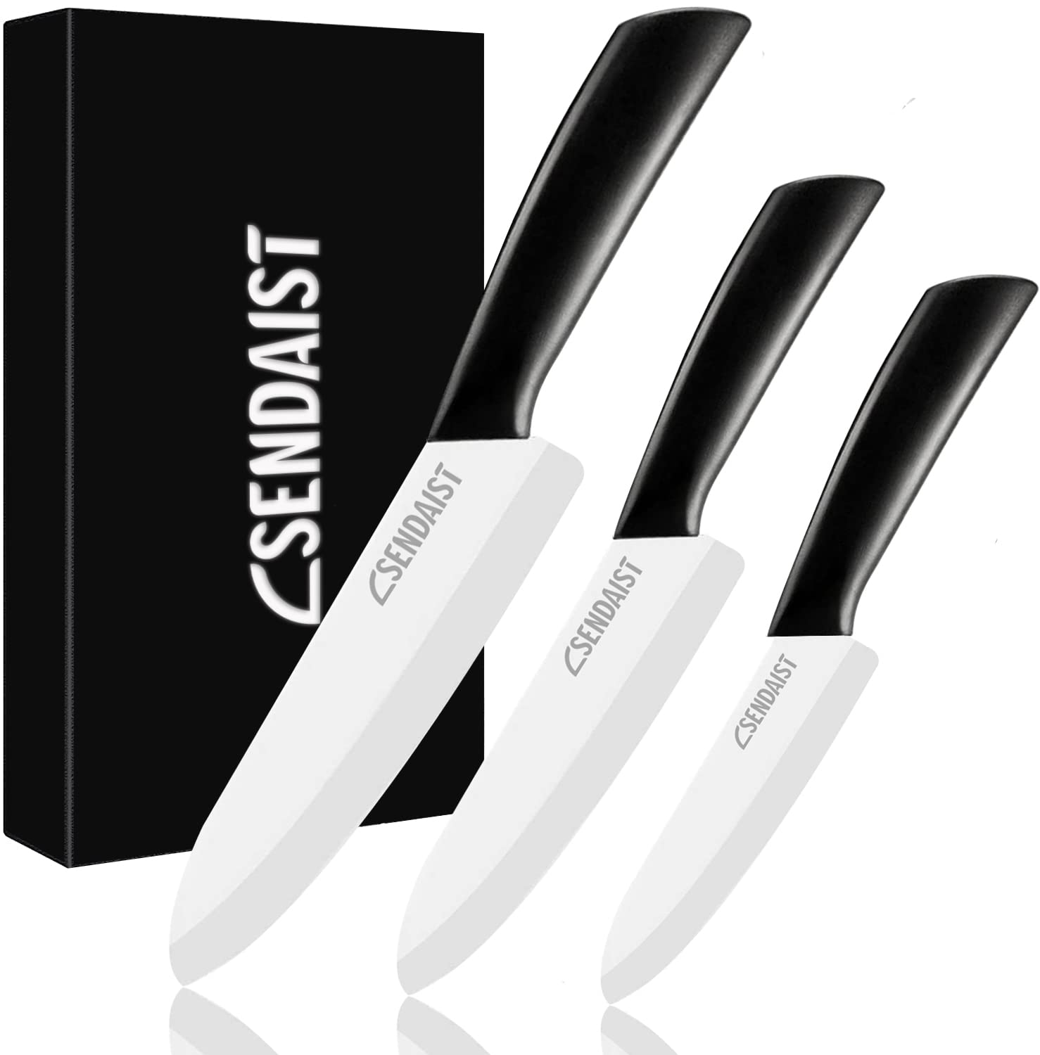 Premium 3-Piece Ceramic Kitchen Knife Set - 6