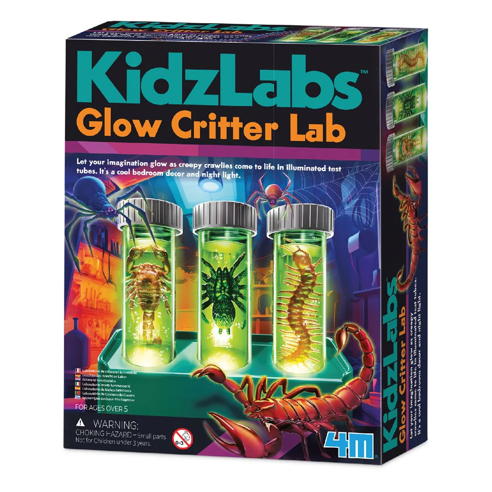 4M KidzLabs Glow Critter Lab - DIY Science Kit for Kids to Create Glowing Insects | STEM Educational Toy for Home & Classroom Science Experiments