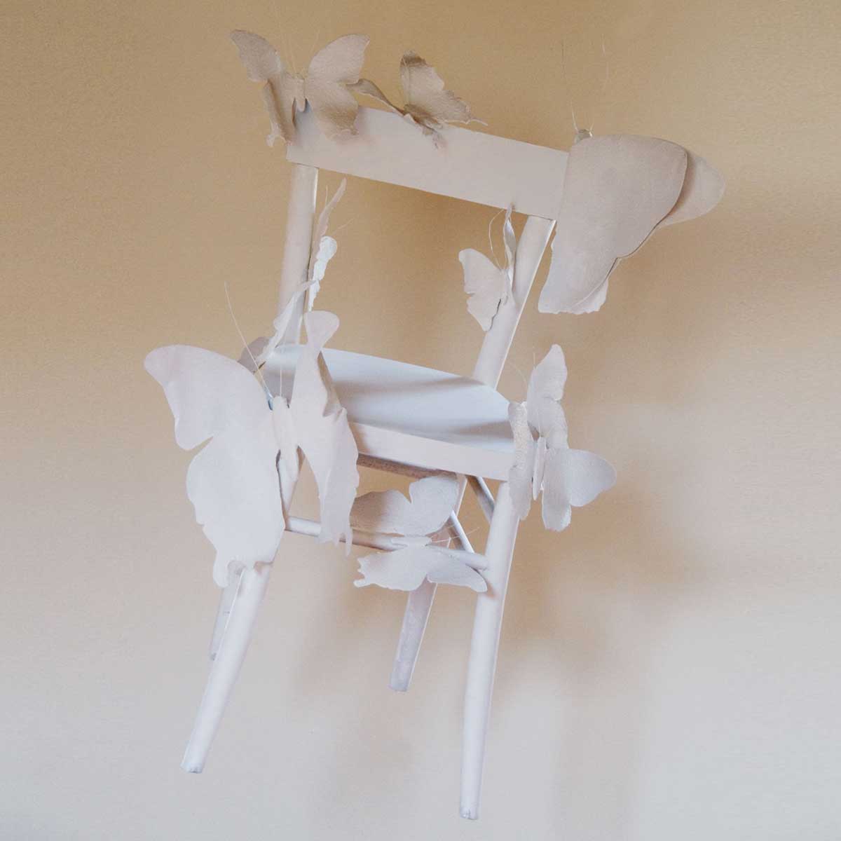 Concrete Relief Sculpture Chair - Modern Abstract Art Home Decor for Living Room, Office & Garden