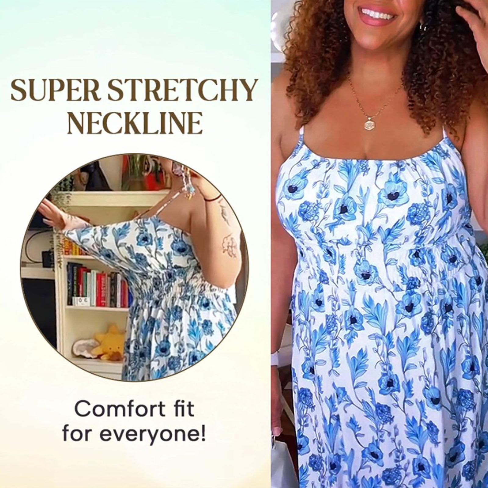 Floral Print Cami Maxi Dress for Women - Blinky Charm Floriesta Sleeveless Summer Dress | Beach Wedding, Vacation, Party Wear