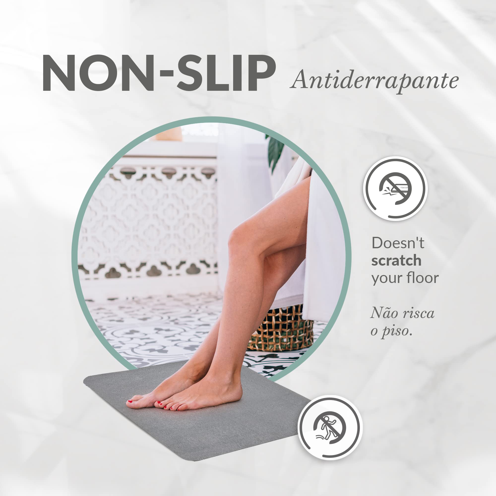 Premium Diatomaceous Earth Bath Mat - 32