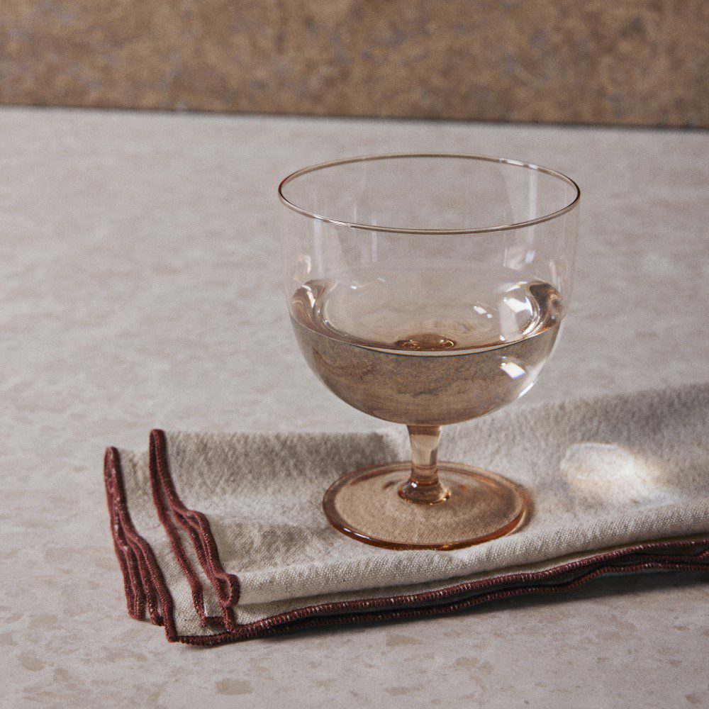 FERM LIVING Host Water Glasses Set of 2 - Elegant Blush Pink Drinking Glasses for Home, Restaurant & Party Use