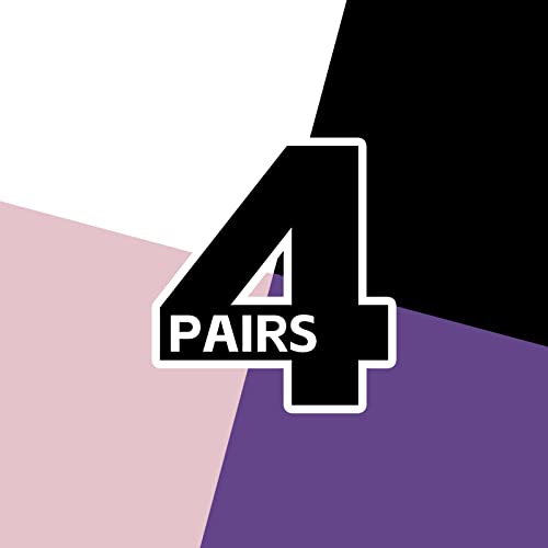 4 Pairs:black,white,pink,purple