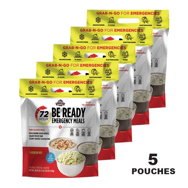 72-Hour Emergency Food Supply Kit for 1 Person - 5 Pack Survival Meals | Perfect for Camping, Hiking, Natural Disasters & Emergency Preparedness