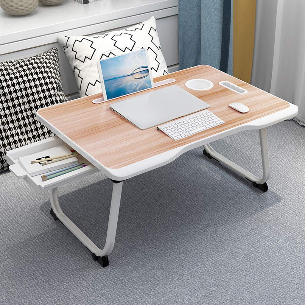 Foldable Portable Laptop Bed Desk - Adjustable Multi-Function Laptop Table for Working, Writing & Studying on Couch, Bed or Floor (Brown) - Perfect for Home Office, Remote Work & College Dorm Use
