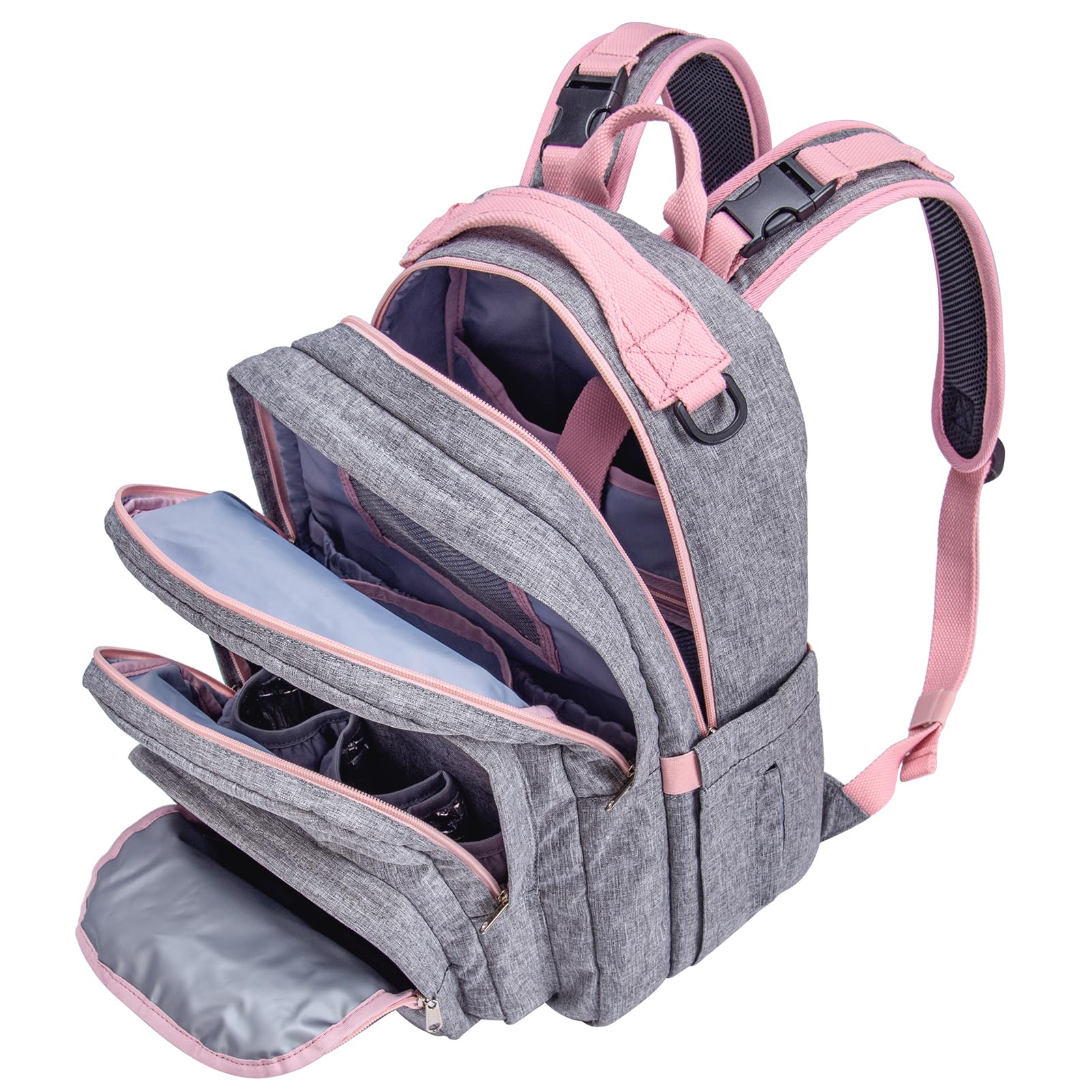Premium Diaper Bag Backpack for Moms - Large Capacity Baby Travel Backpack with Stroller Straps & Changing Pad | Lightweight, Waterproof & Spacious for Daycare, Travel & Outings