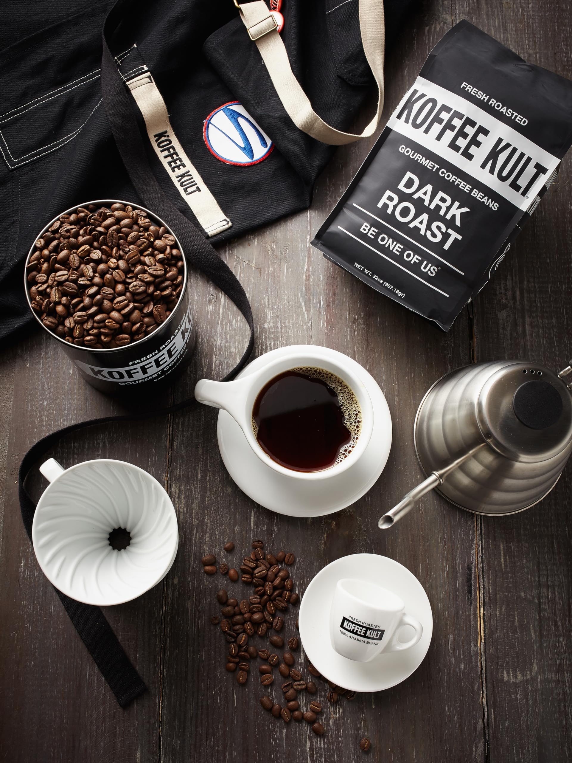 Premium Koffee Kult Dark Roast Whole Bean Coffee - 100% Arabica Gourmet Artisan Blend with Rich Chocolate & Cinnamon Notes - 80oz Resealable Bag for Freshness - Perfect for Home Brewing, Office Use & Gifts