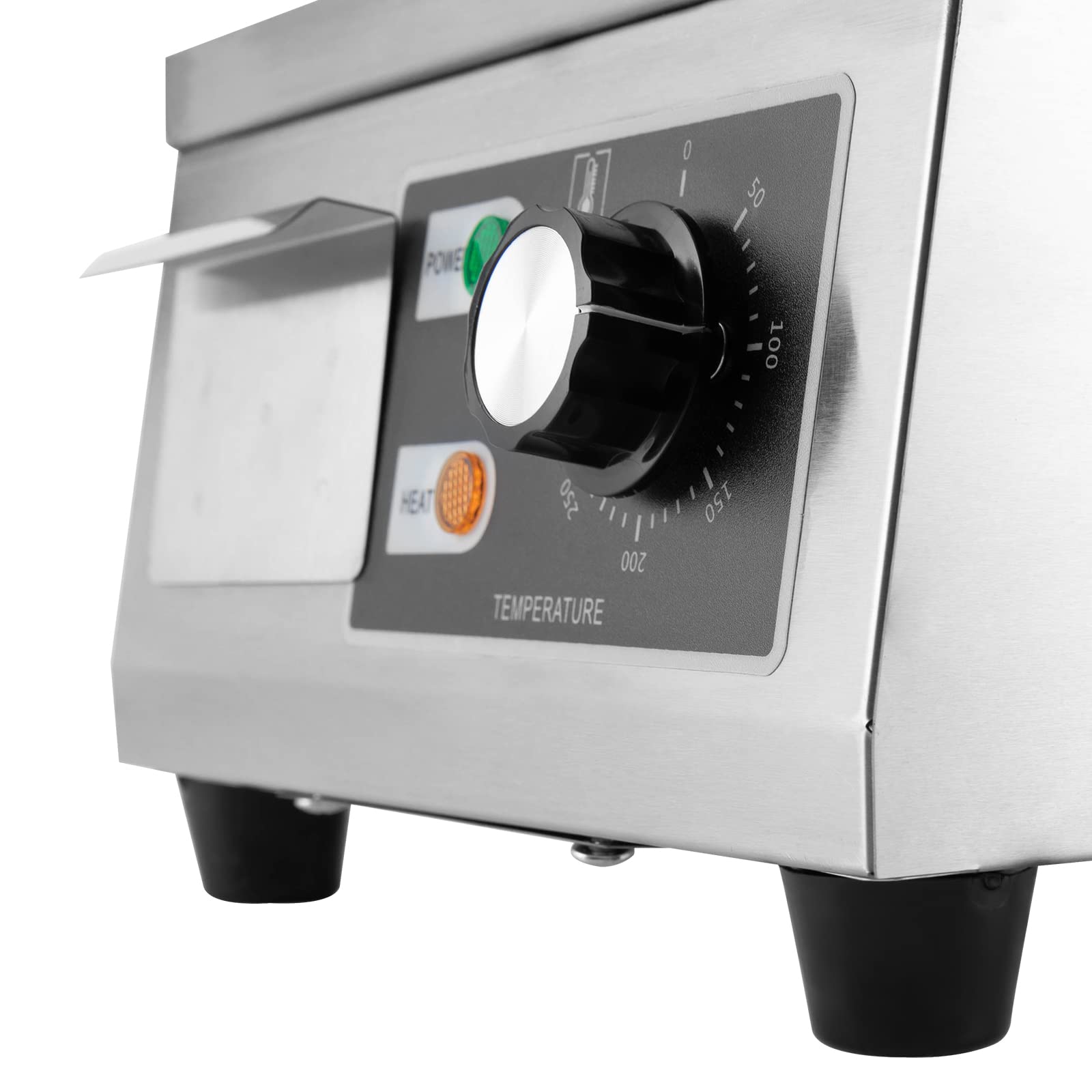 Commercial Electric Griddle Flat Top Grill - 1300W Non-Stick Iron Cooking Surface with Precise Thermostatic Control - Perfect for Restaurant, Food Truck, and Home Kitchen Use - Ideal for Pancakes, Burgers, Steaks, and Breakfast Cooking