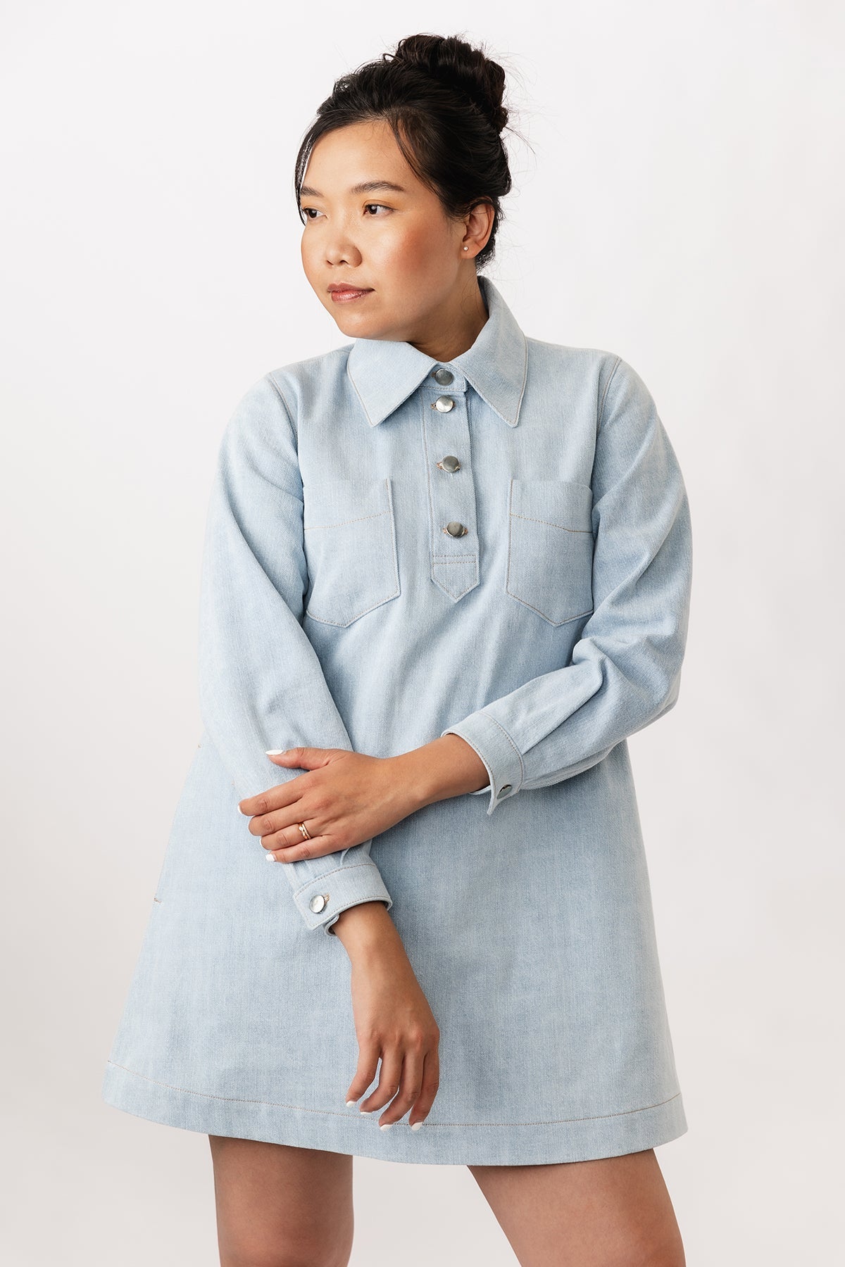 Loviisa Denim Dress for Women - Vintage Blue Jean Dress with Pockets, Casual & Comfortable Outfit for Everyday Wear | Perfect for Brunch, Shopping & Date Nights