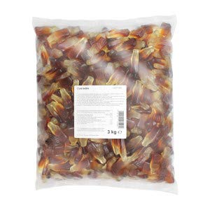 Kingsway Large Gummy Cola Bottles Candy - 250g Bulk Sour Gummy Bears - Perfect for Halloween, Party Favors & Movie Night Snacks