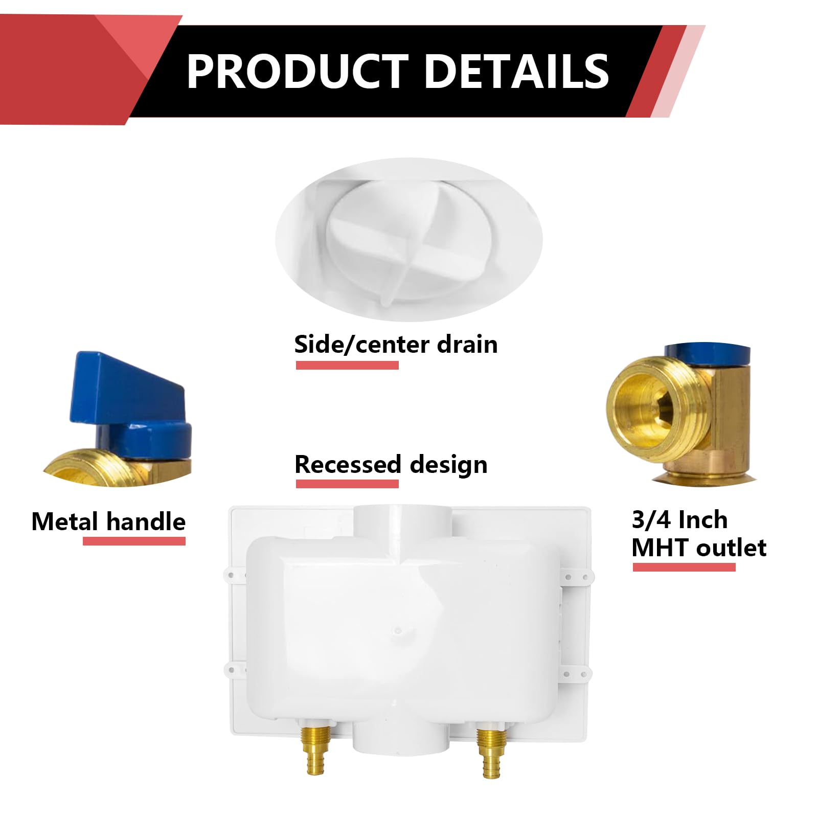 EFIELD Washing Machine Outlet Box - 1/2