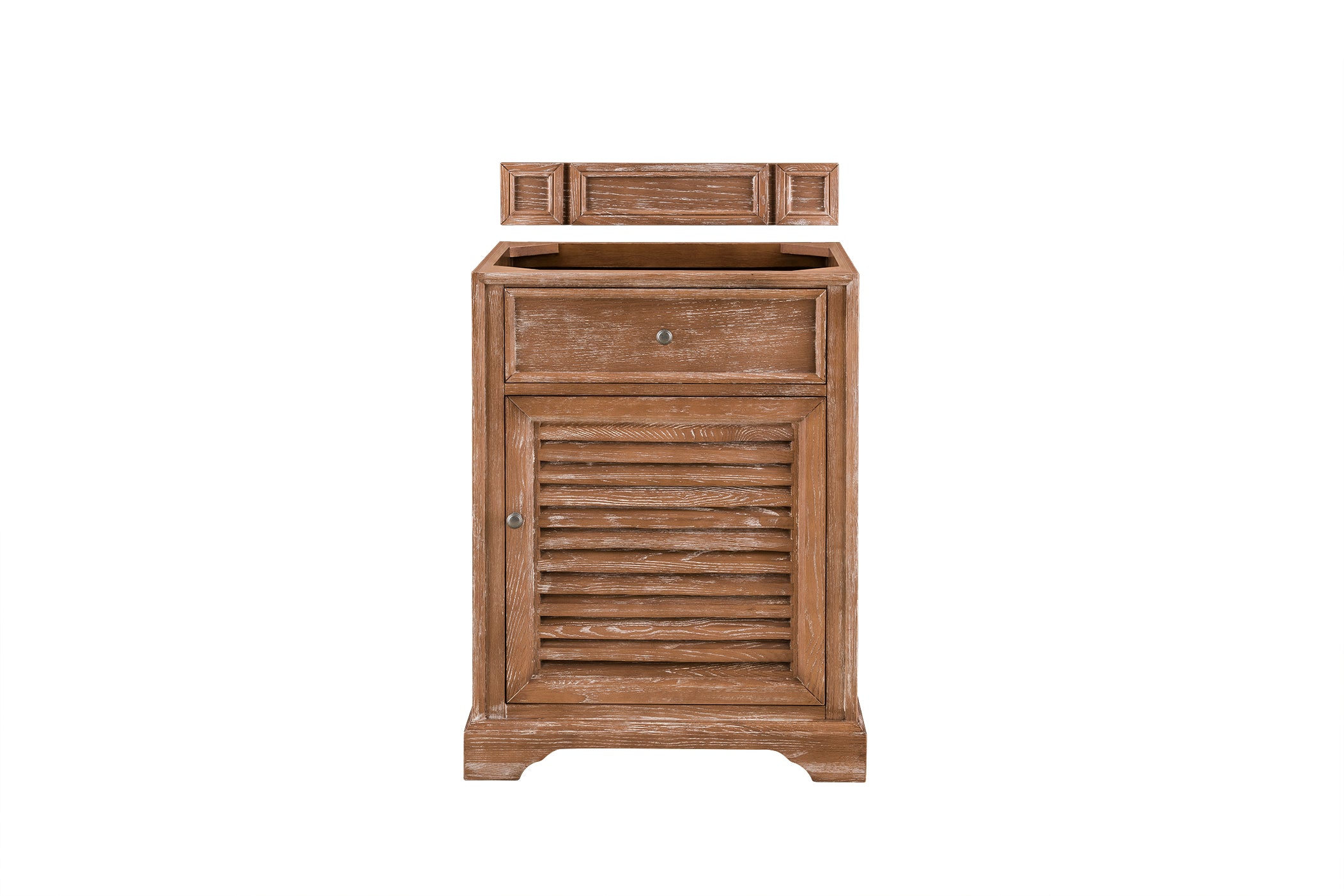Savannah 26 Inch Single Vanity Cabinet in Driftwood Finish - Modern Bathroom Storage with Soft Close Drawers for Master Bath or Powder Room