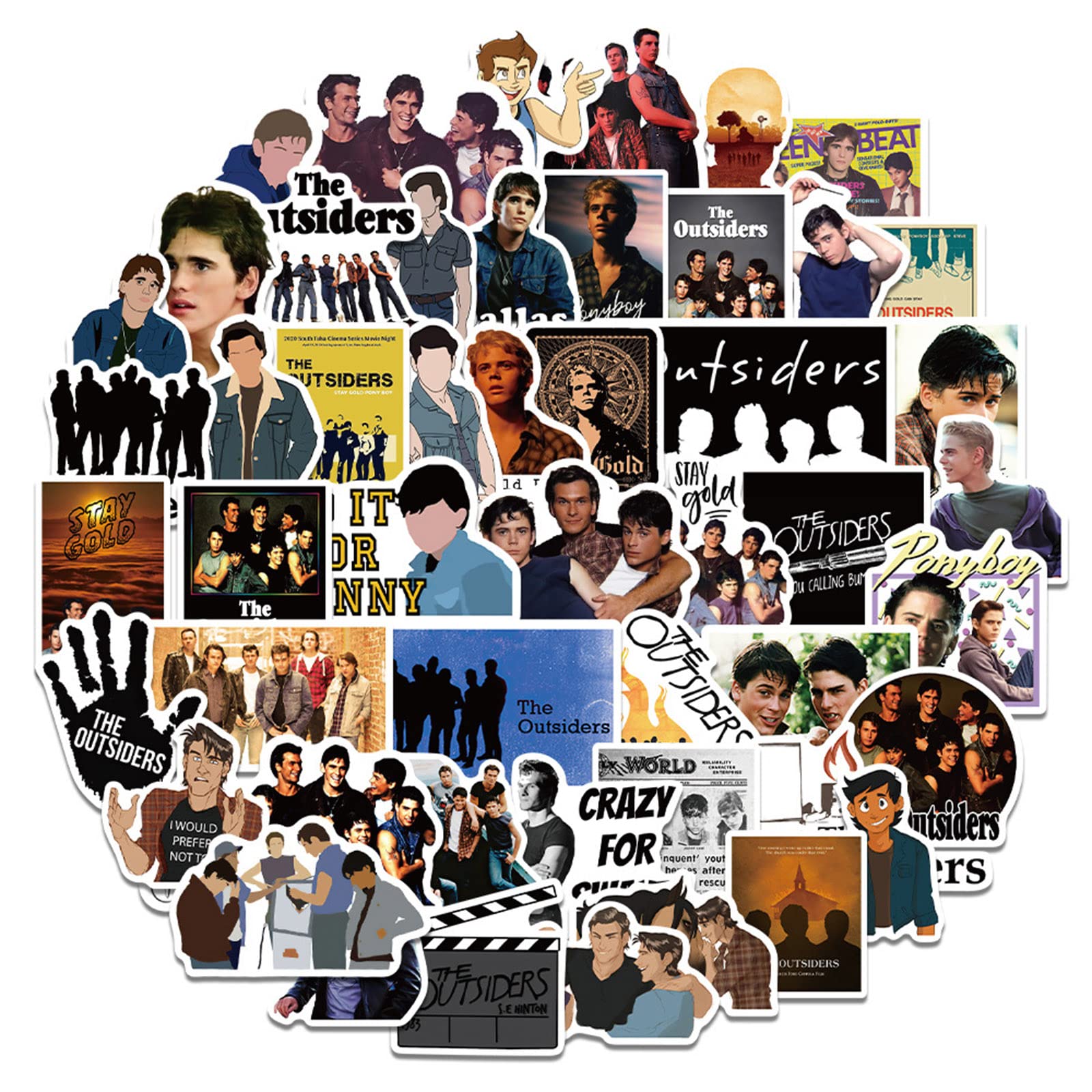 The Outsiders TV Show Stickers - 50pcs Cool Vinyl Decals for Laptops, Water Bottles, Skateboards & More | Perfect for Teens & Adults | Great for DIY Projects, School Supplies & Gift Giving