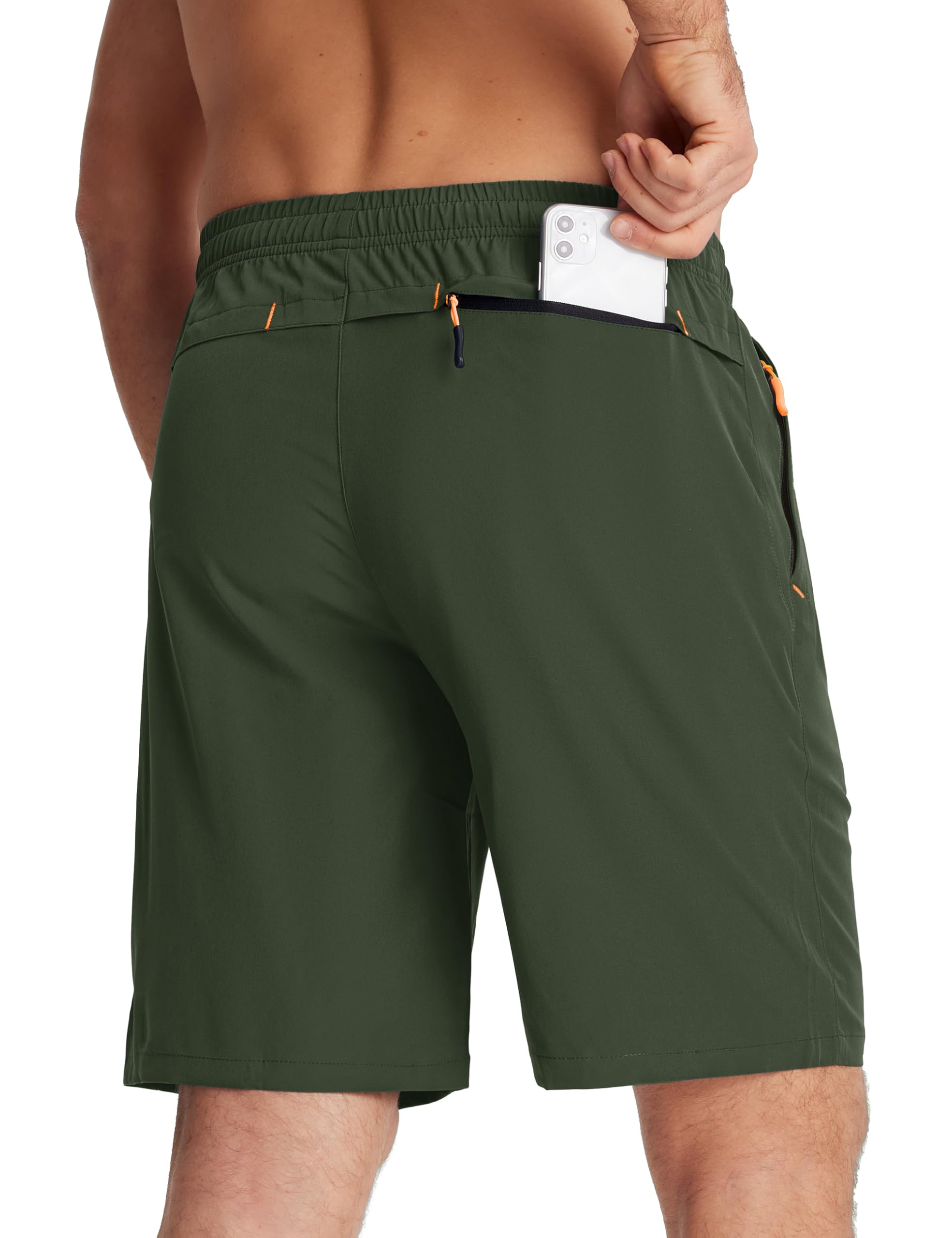 TACVASEN Men's 9-Inch Quick Dry Running Shorts - Lightweight Athletic Gym Shorts with 3 Zipper Pockets for Workout & Summer Activities | Perfect for Jogging, Training, and Outdoor Sports
