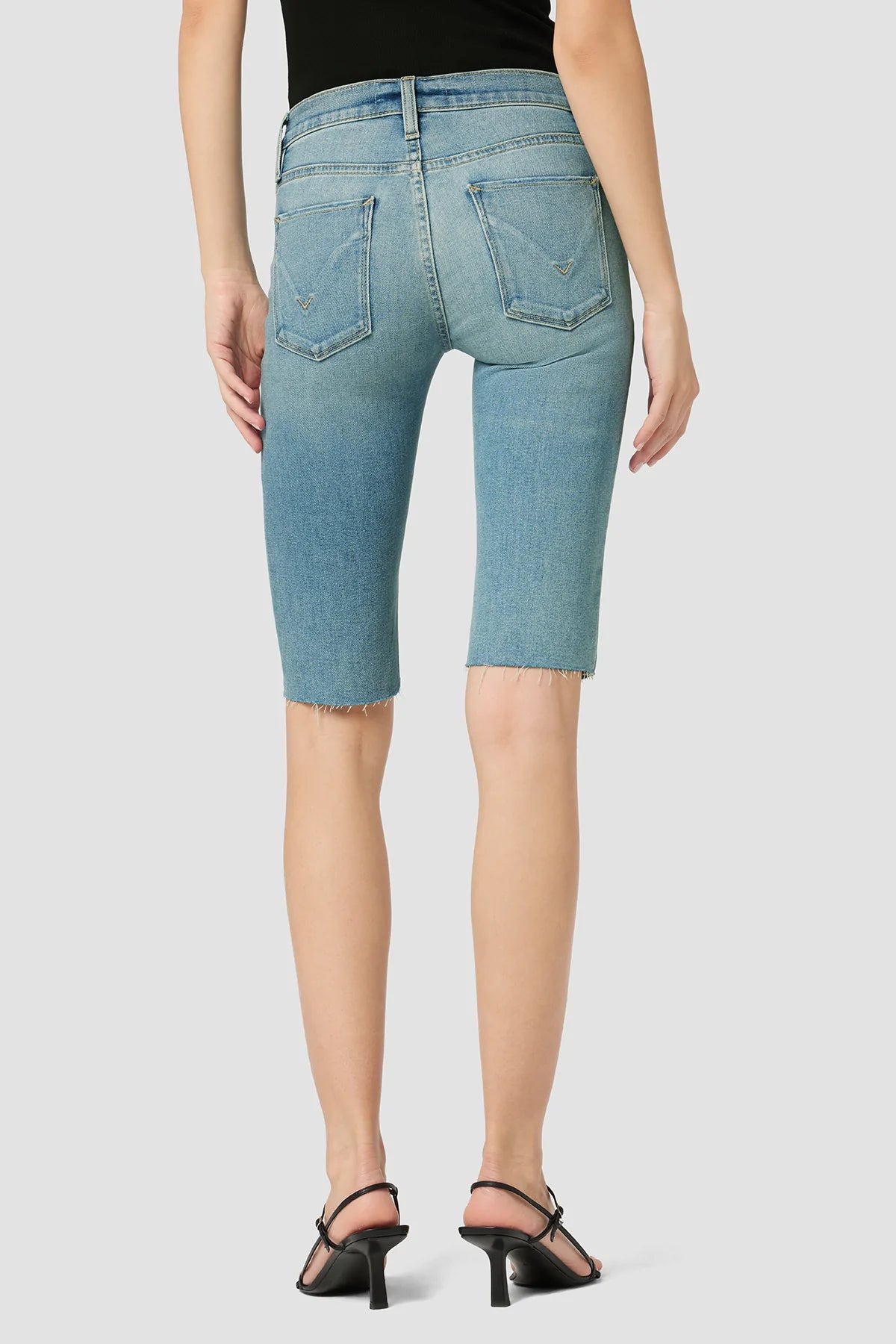 Amelia Mid Rise Shorts for Women - Comfortable Stretch Denim Shorts with High Waist | Perfect for Summer, Beach, and Casual Outings