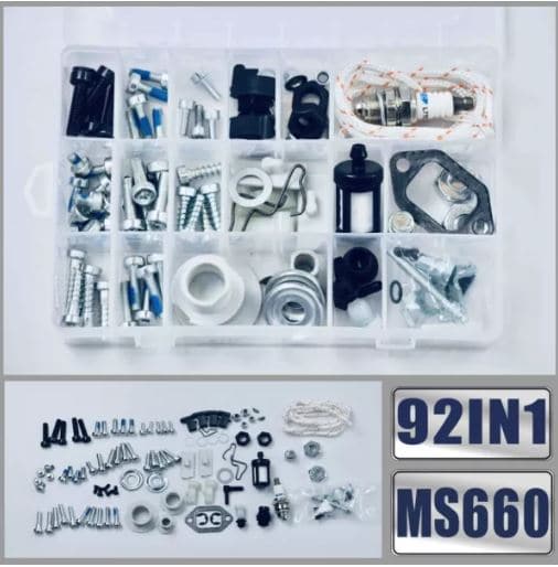 92-in-1 Screw, Bolt, Nut, and Clip Assortment Kit with Chain Tensioner & Tank Vent - Perfect for Motorcycle, ATV, and Automotive Repairs