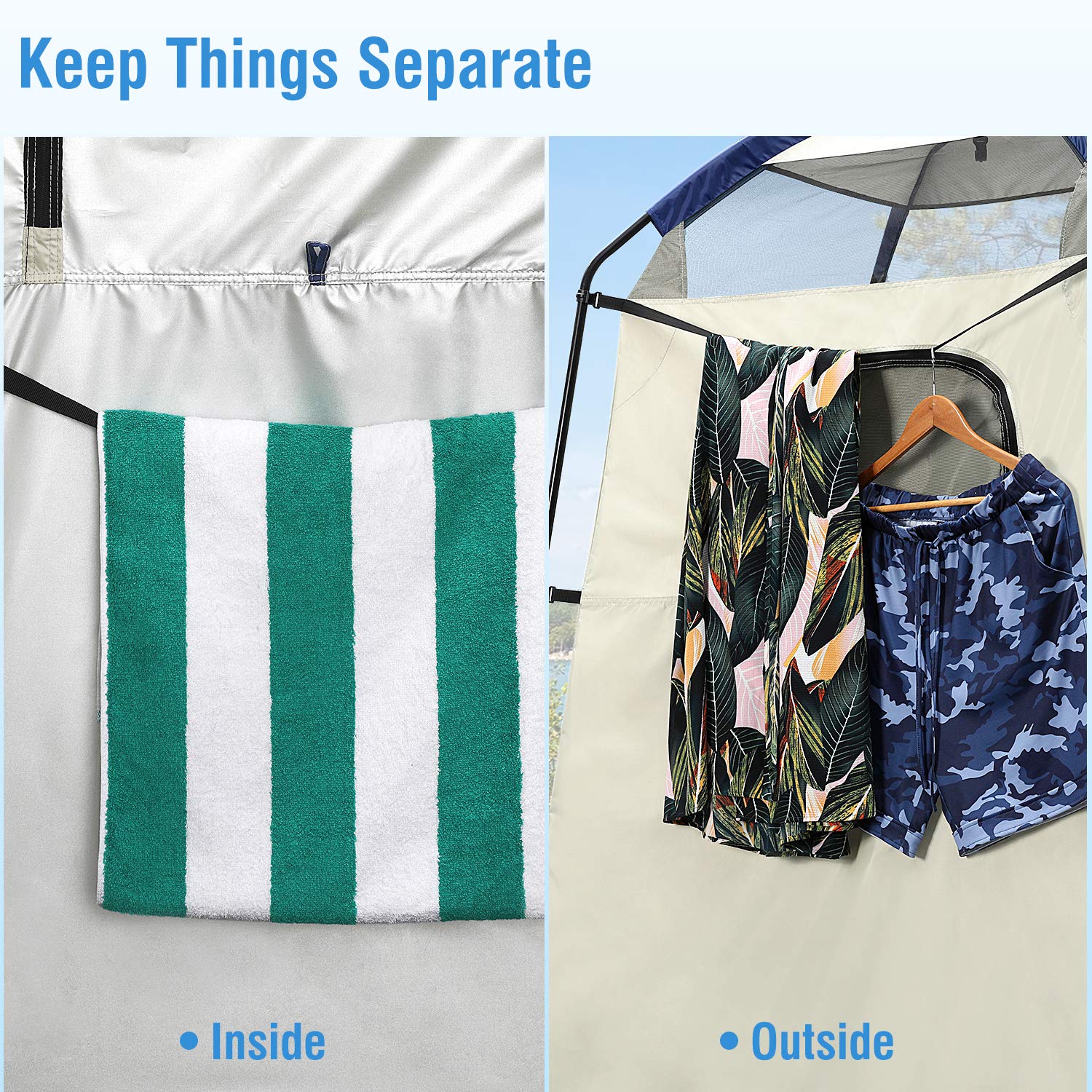 G4Free 7.5FT Large Outdoor Privacy Shower Tent - Portable Camping Shelter with Carry Bag, Easy Setup Dressing Changing Room for Beach, Pool, RV & Backpacking Trips