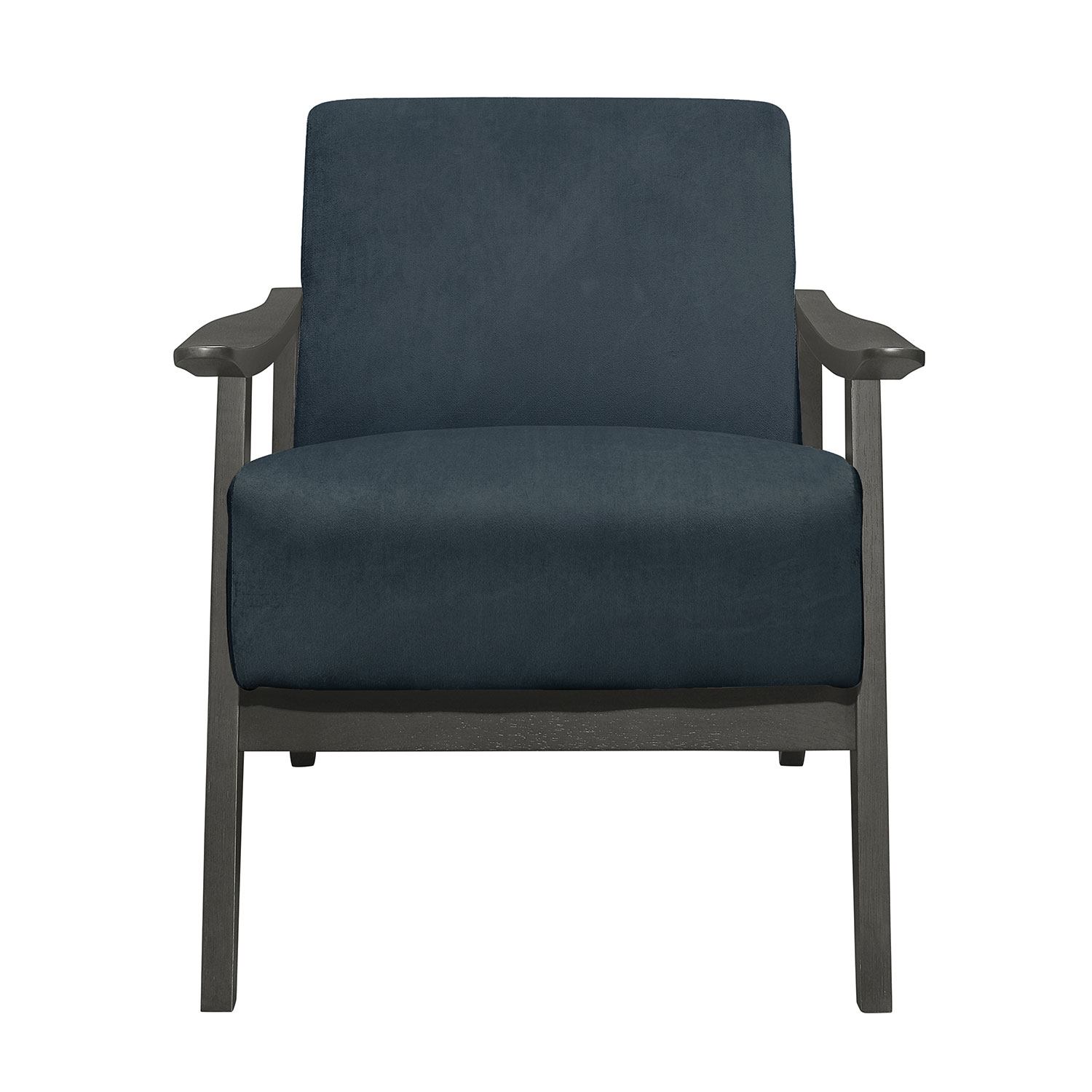 Byron Accent Chair - Navy Blue Upholstered Living Room Chair with Solid Wood Legs | Perfect for Home Office, Lounge & Reading Nook
