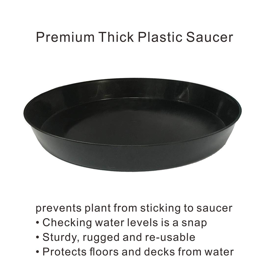 Heavy Duty 12-Inch Round Plastic Plant Saucers - Drip Trays for Indoor & Outdoor Potted Plants (6-Pack) | Perfect for Garden, Patio, Balcony & Home Decor