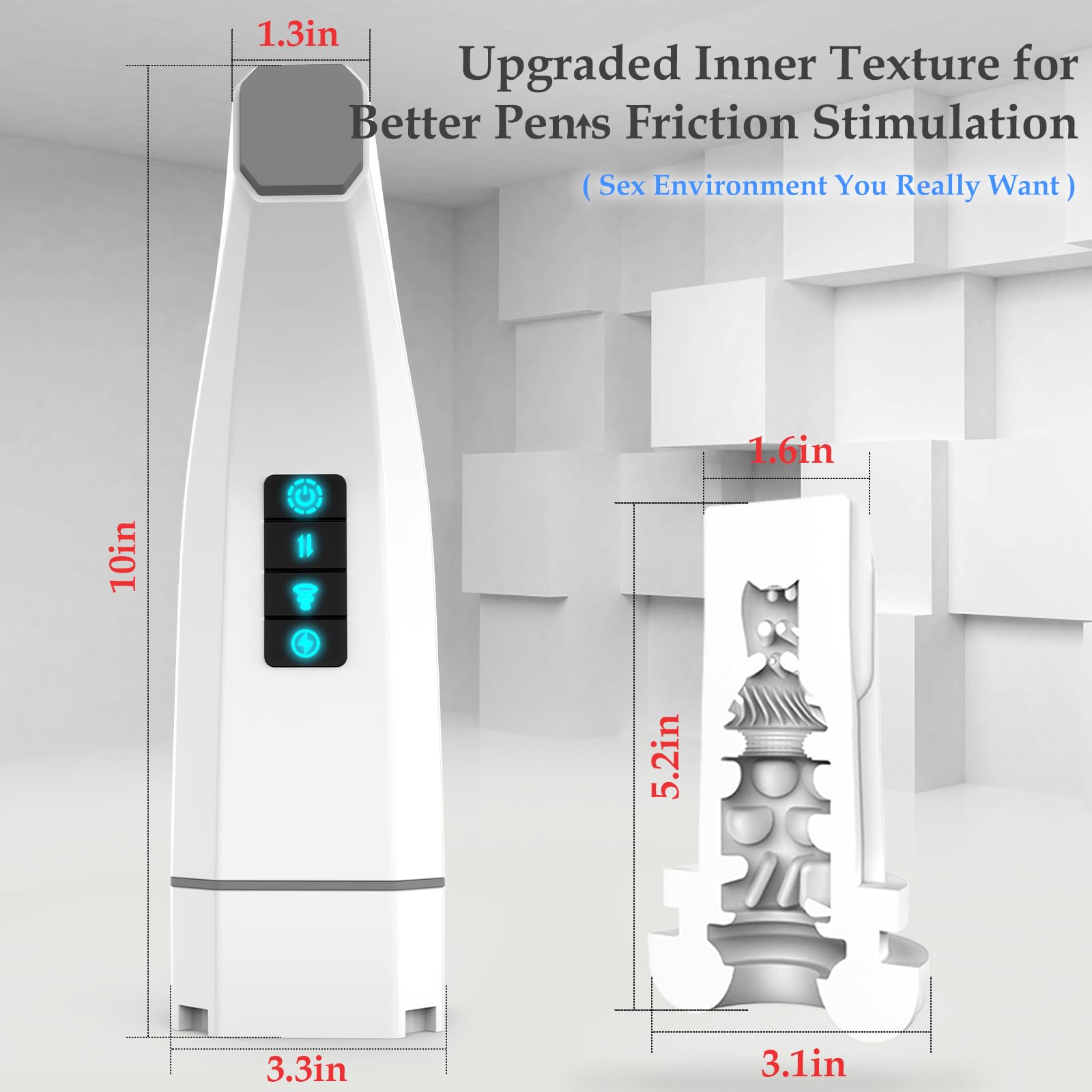 3 in 1 Thrusting Sucking Vibrating Automatic Male Masturbator - Hands-Free Adult Sex Toy for Men with Blowjob & Stroking Functions | Realistic Penis Vibrator for Solo Pleasure & Couples Play | Perfect for Travel, Discreet Storage & Stress Relief