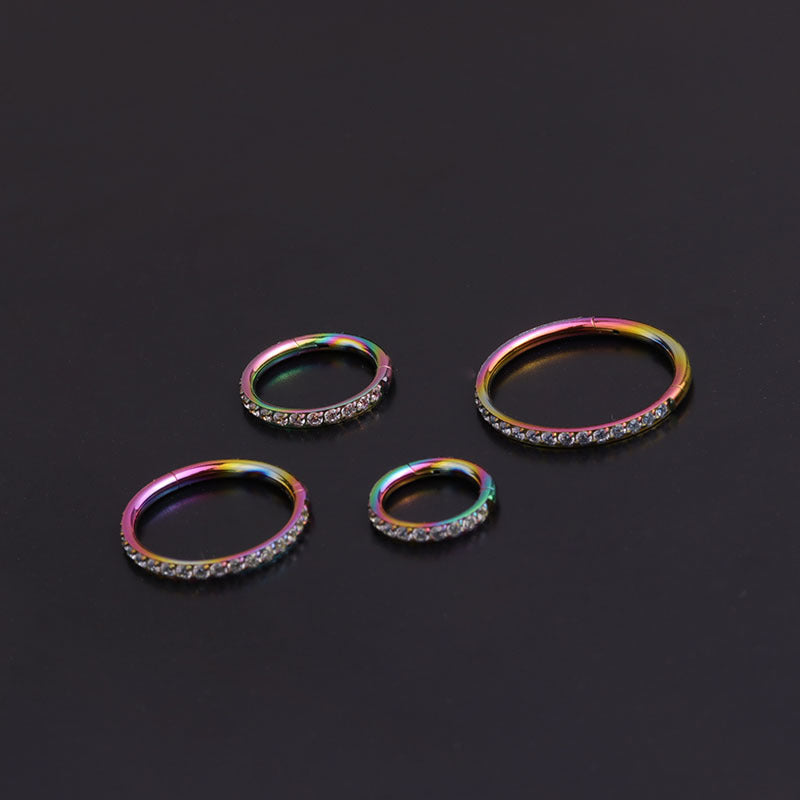 20G 6mm 12mm Pave Hoop Earrings for Septum Piercing | HSPJ282 | Perfect for Everyday Wear, Parties & Special Occasions