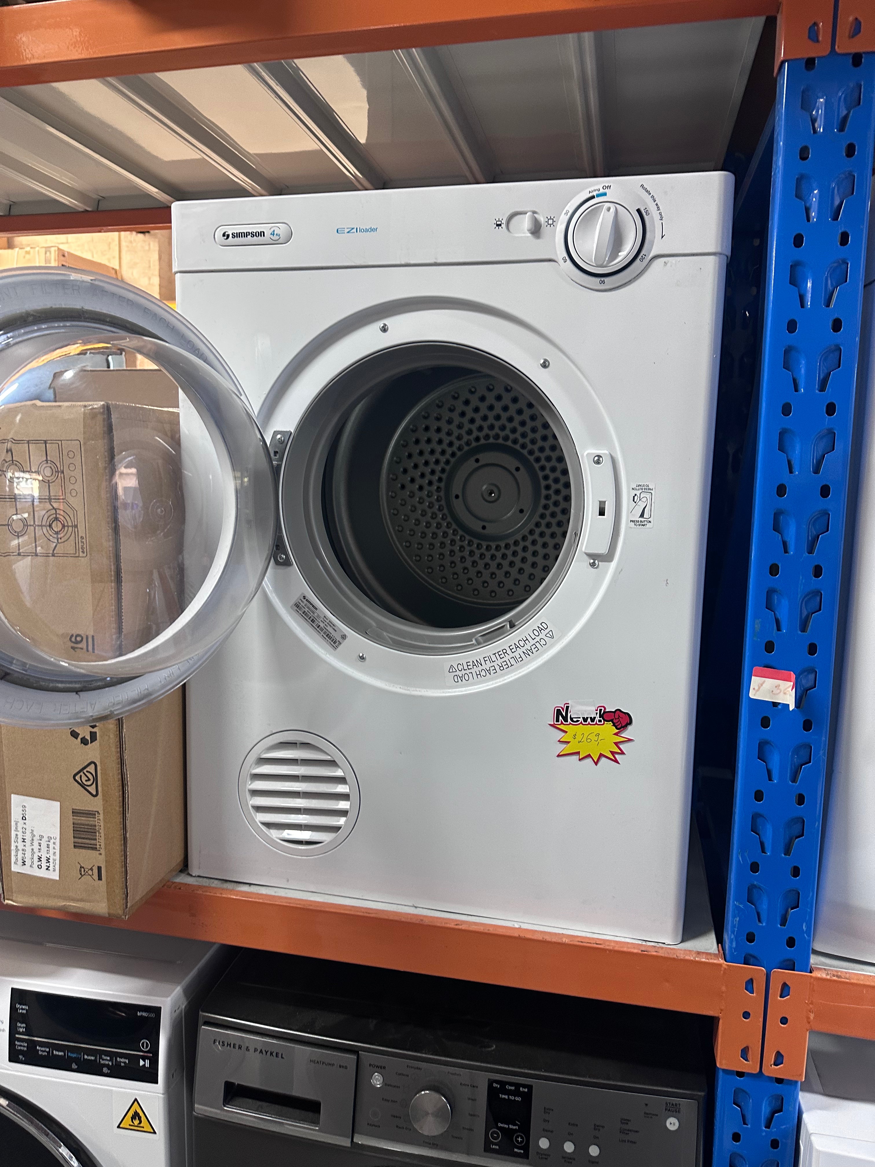 Simpson 4kg Vented Dryer - Energy Efficient, Compact Laundry Solution for Small Spaces | Perfect for Apartments, Dorms & RVs | Certified Refurbished