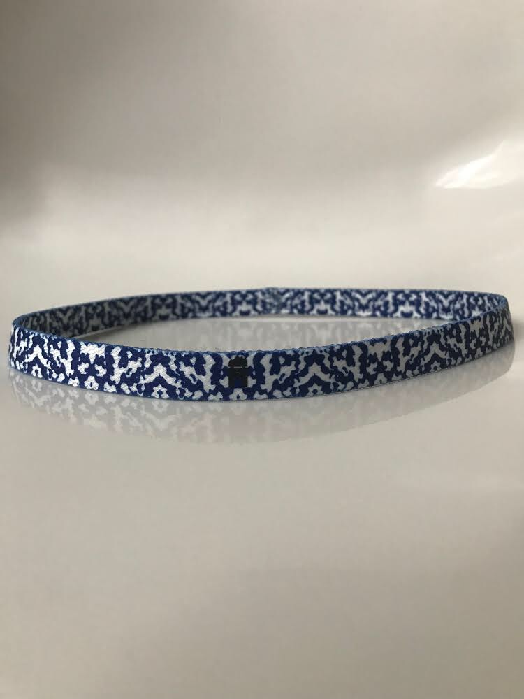 Sporty Blue and White Soccer Headband - Sweat-Wicking Athletic Headband for Men & Women - Perfect for Running, Soccer, and Workouts