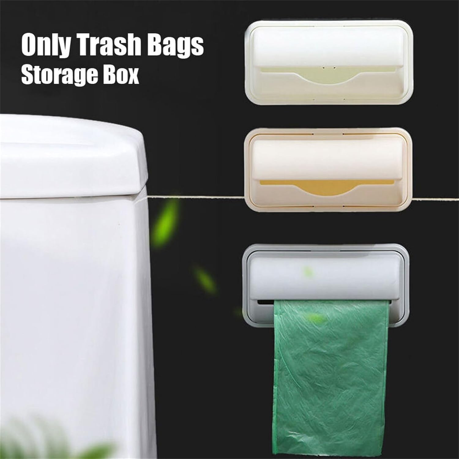 Fineliner Bag Dispenser with Adhesive - White Trash Can Bag Holder for Bottom of Can | Convenient Waste Bag Storage for Kitchen, Bathroom & Office Use