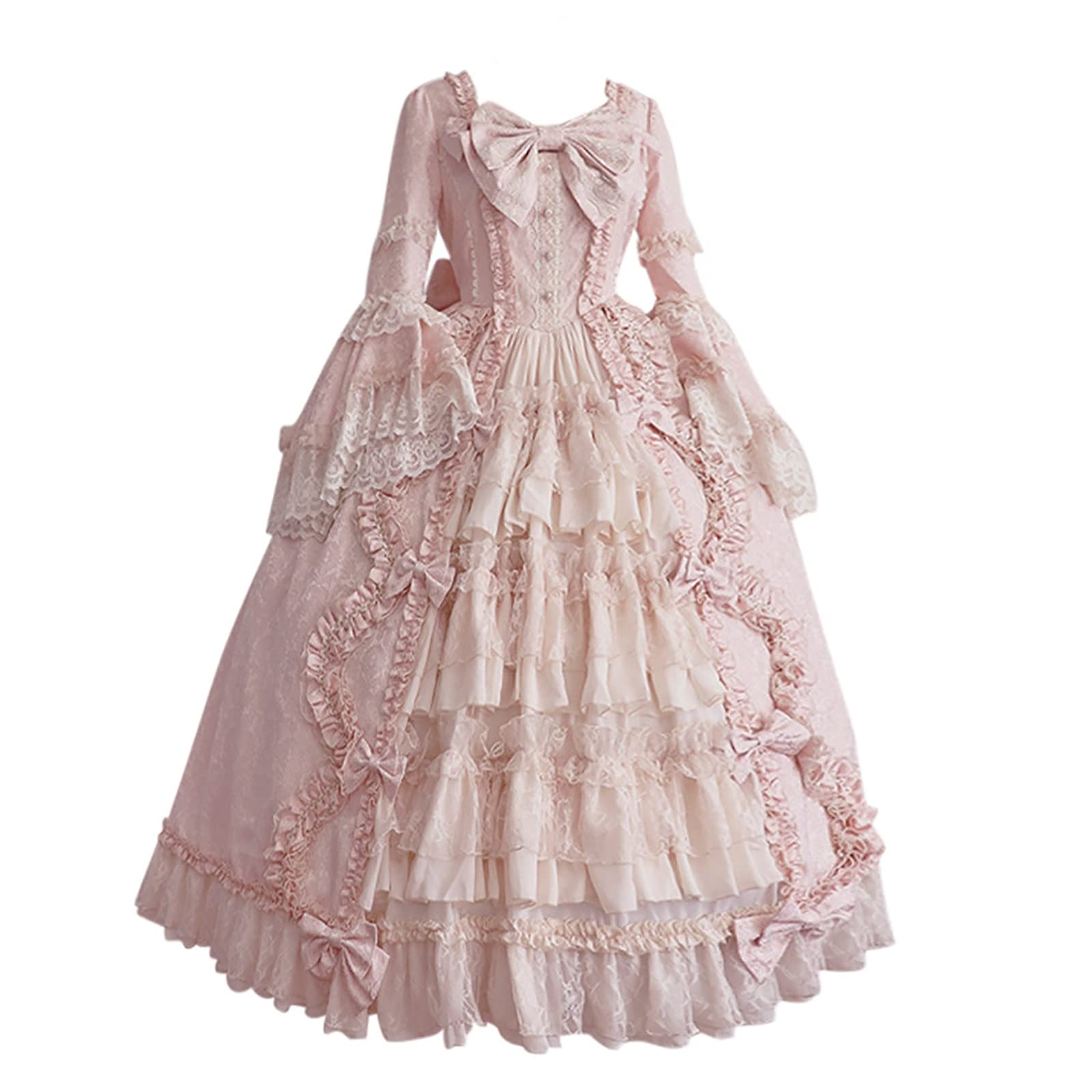 Medieval Princess Costume Dress for Women - Vintage Lolita Court Gown with Bow | Halloween Cosplay, Tea Party, Renaissance Fair Outfit
